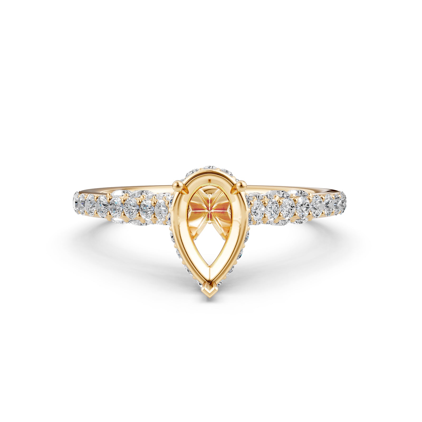 Round Lab Grown Diamond Pave Engagement Ring Semi Mount | 0.65 Ct | R21902R