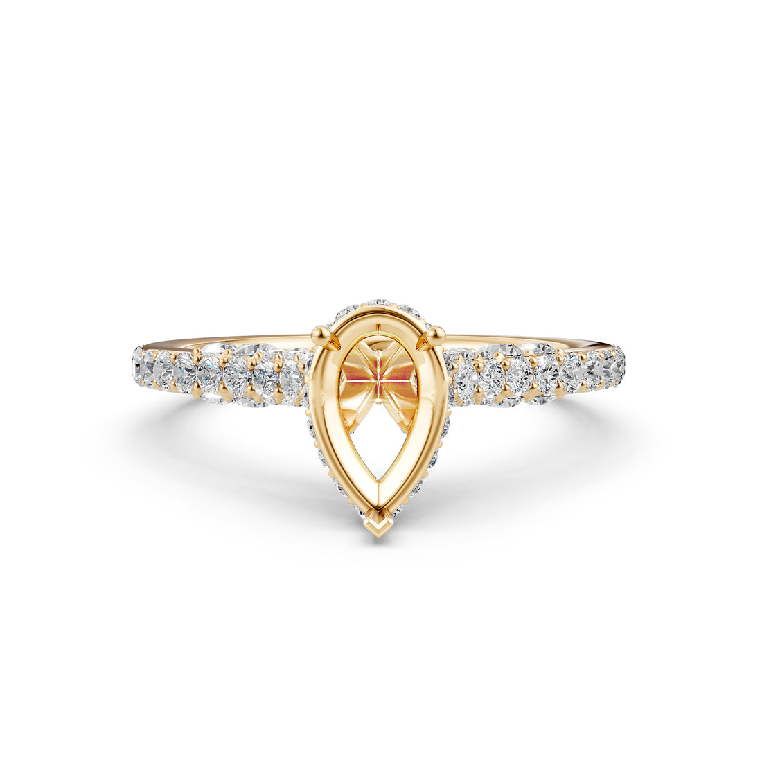 Round Lab Grown Diamond Pave Engagement Ring Semi Mount | 0.65 Ct | R21902R