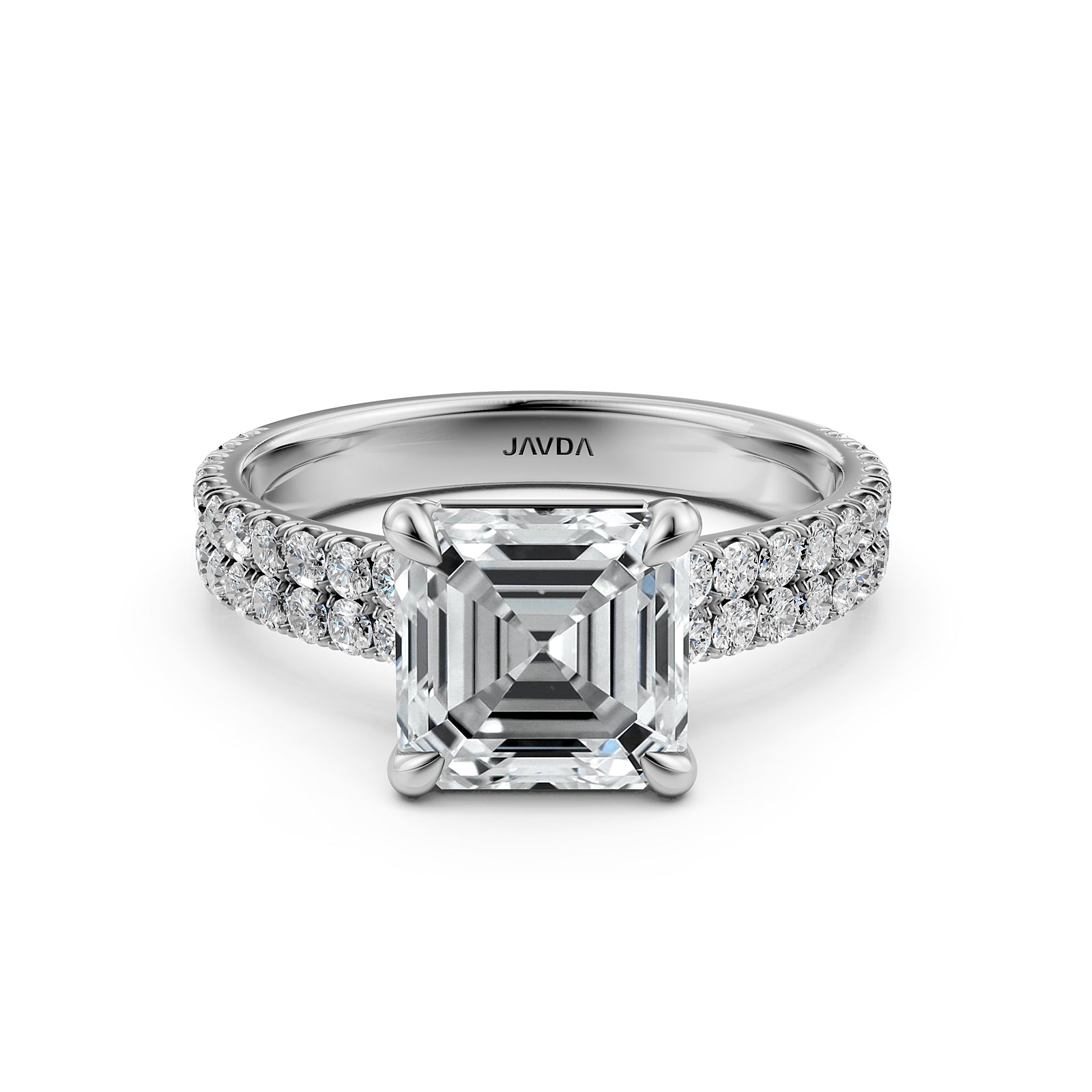 U Shape Prong Setting Lab Grown Diamond Engagement Ring IGI Certified 1.75 Ctw.