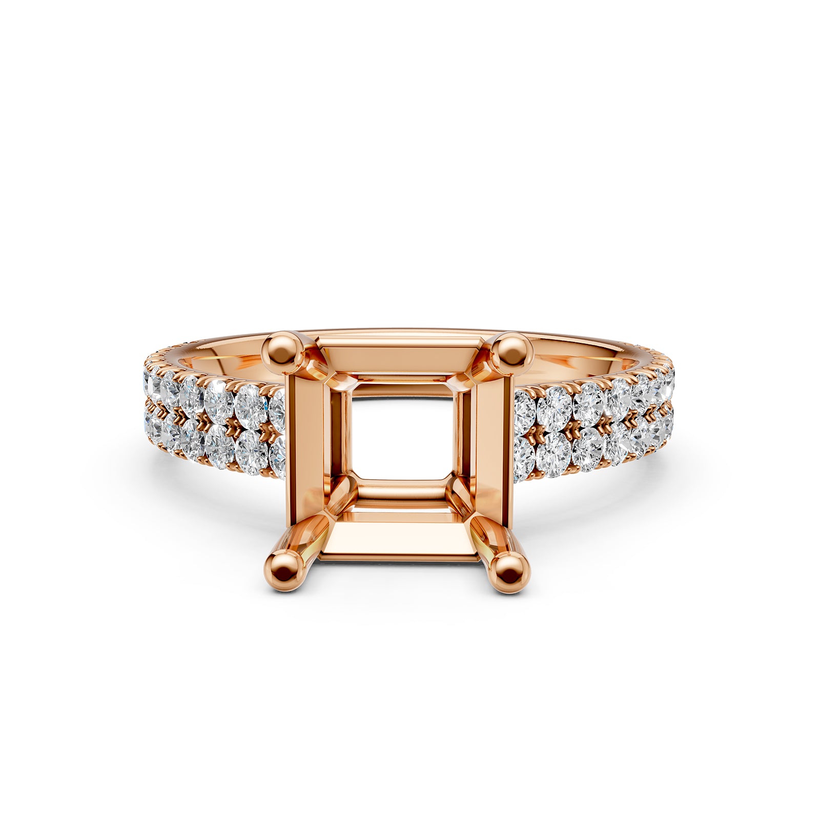 U Shape Prong Setting Lab Grown Diamond Engagement Semi Mount Ring 0.50 Ct.