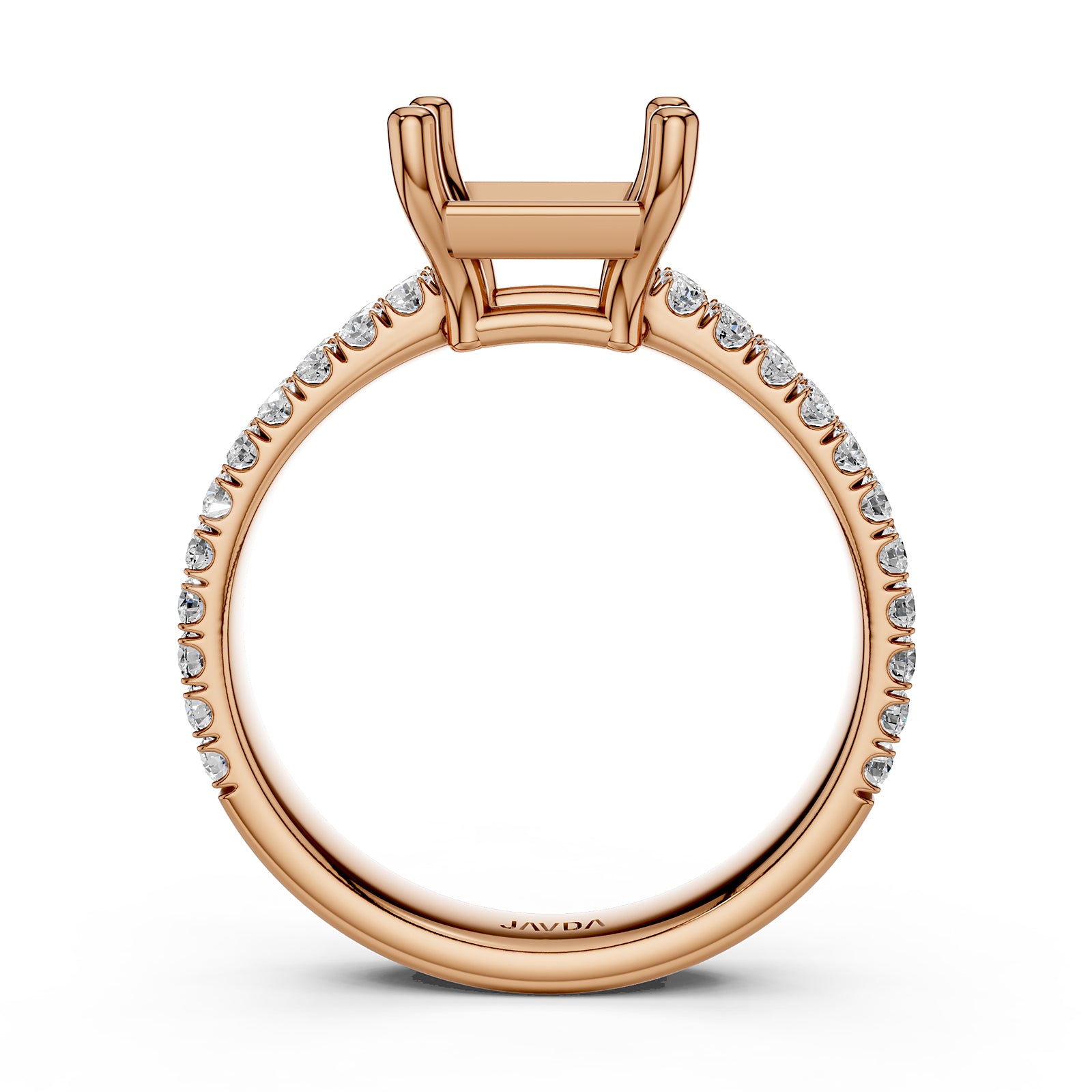 U Shape Prong Setting Lab Grown Diamond Engagement Semi Mount Ring 0.50 Ct.