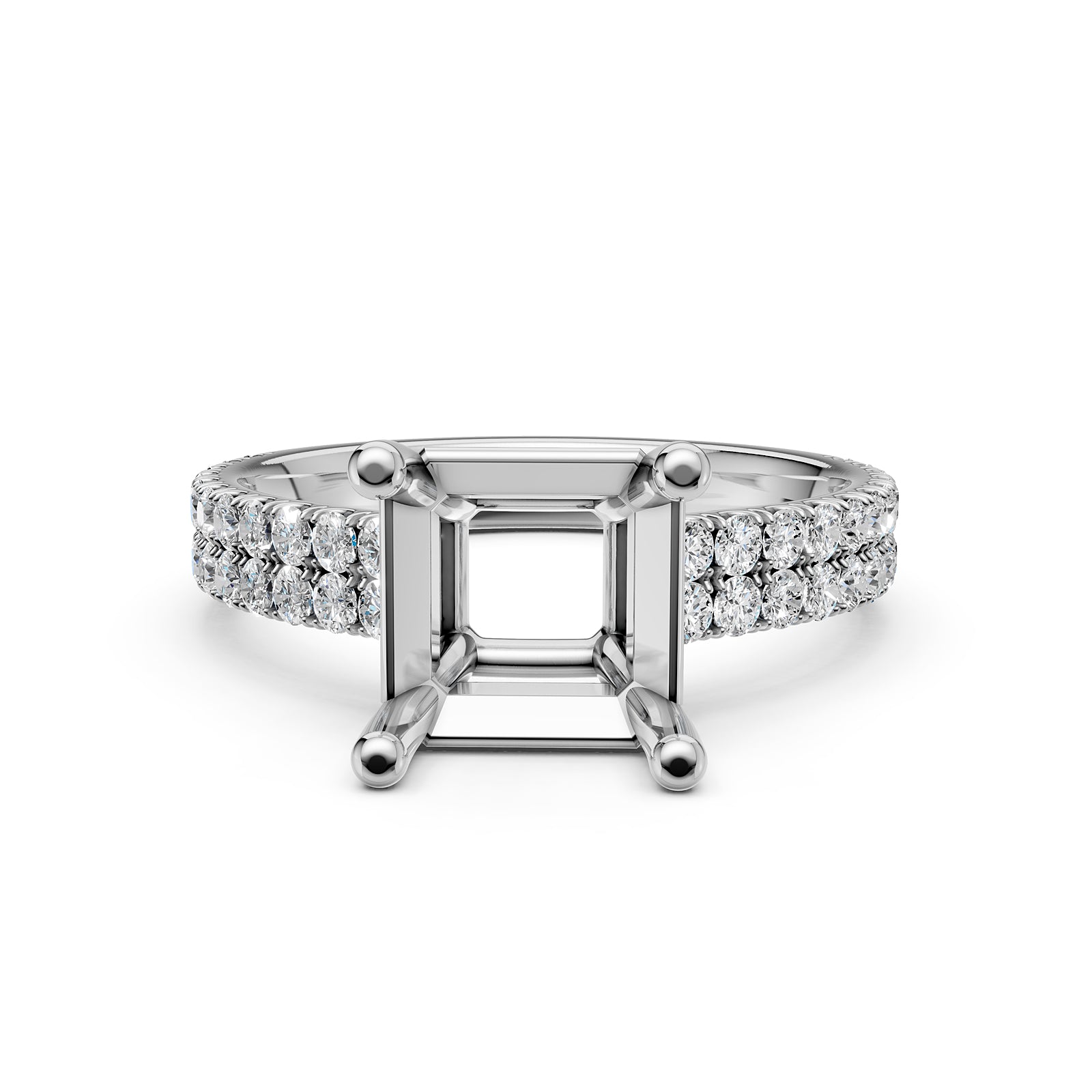 U Shape Prong Setting Lab Grown Diamond Engagement Semi Mount Ring 0.50 Ct.