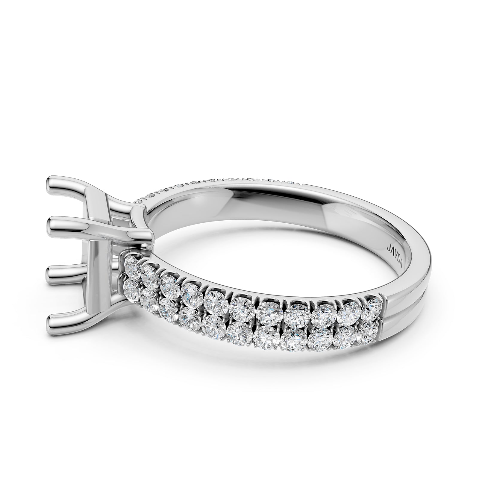 U Shape Prong Setting Lab Grown Diamond Engagement Semi Mount Ring 0.50 Ct.