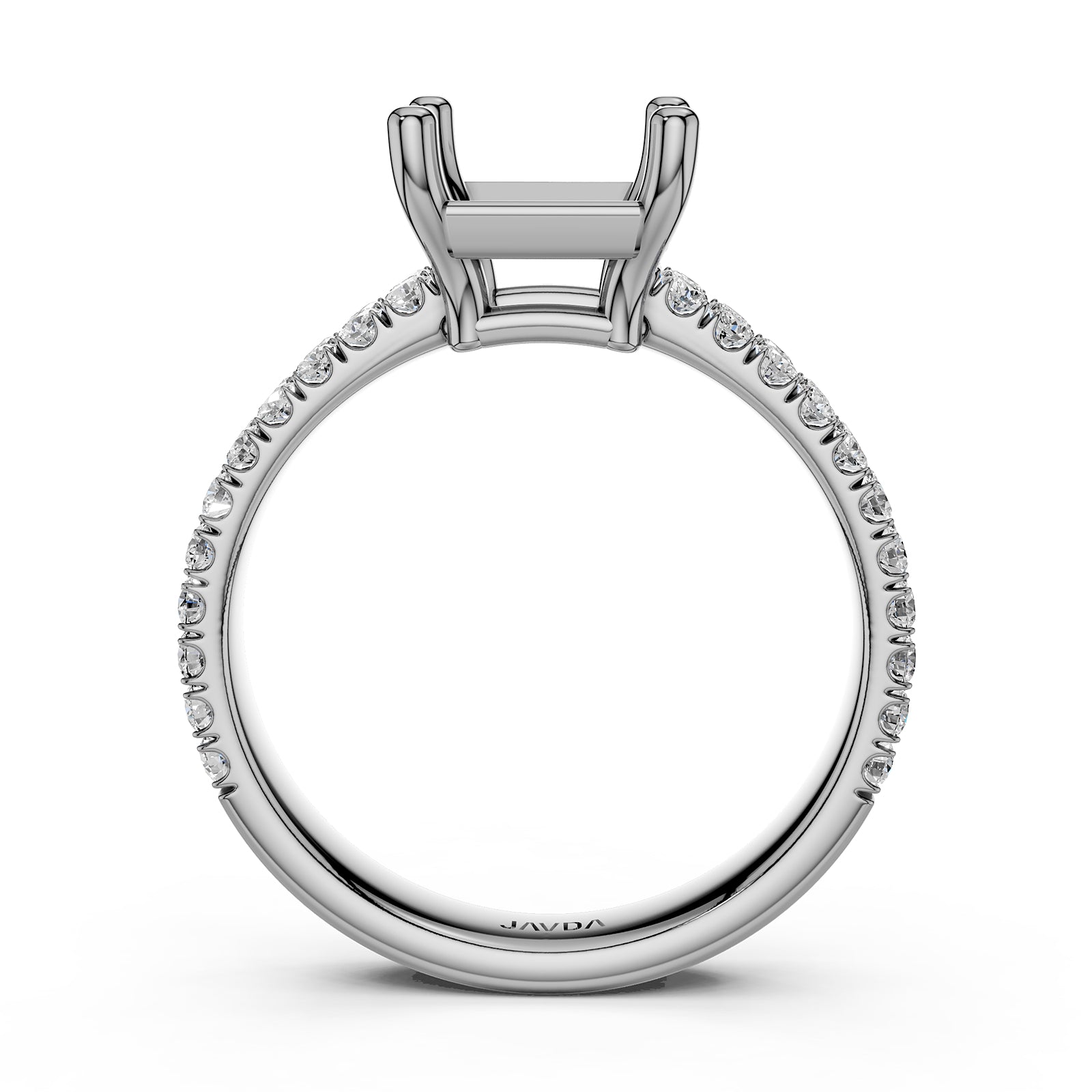 U Shape Prong Setting Lab Grown Diamond Engagement Semi Mount Ring 0.50 Ct.