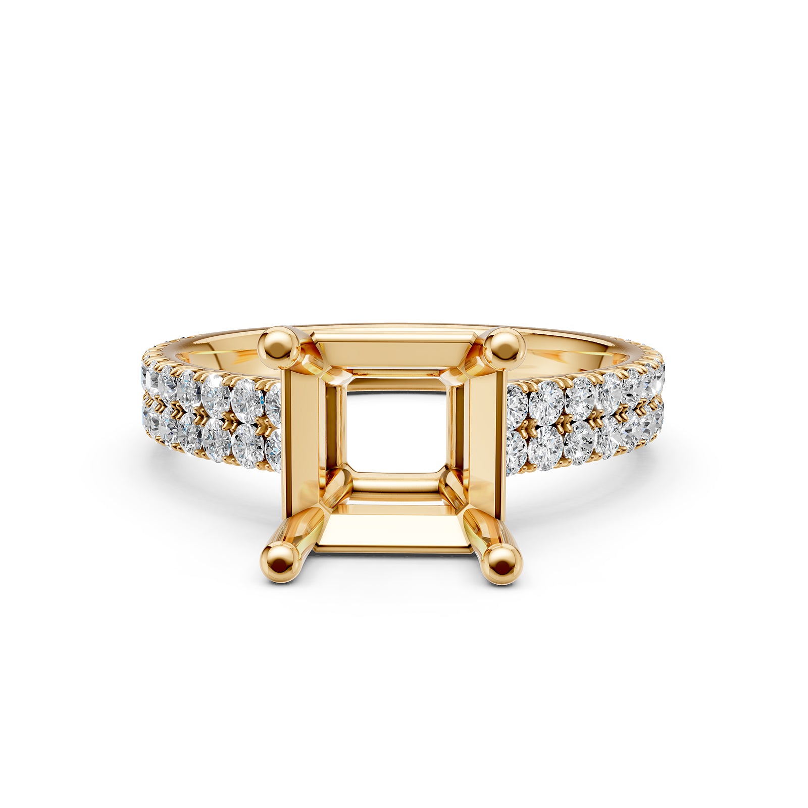 U Shape Prong Setting Lab Grown Diamond Engagement Semi Mount Ring 0.50 Ct.