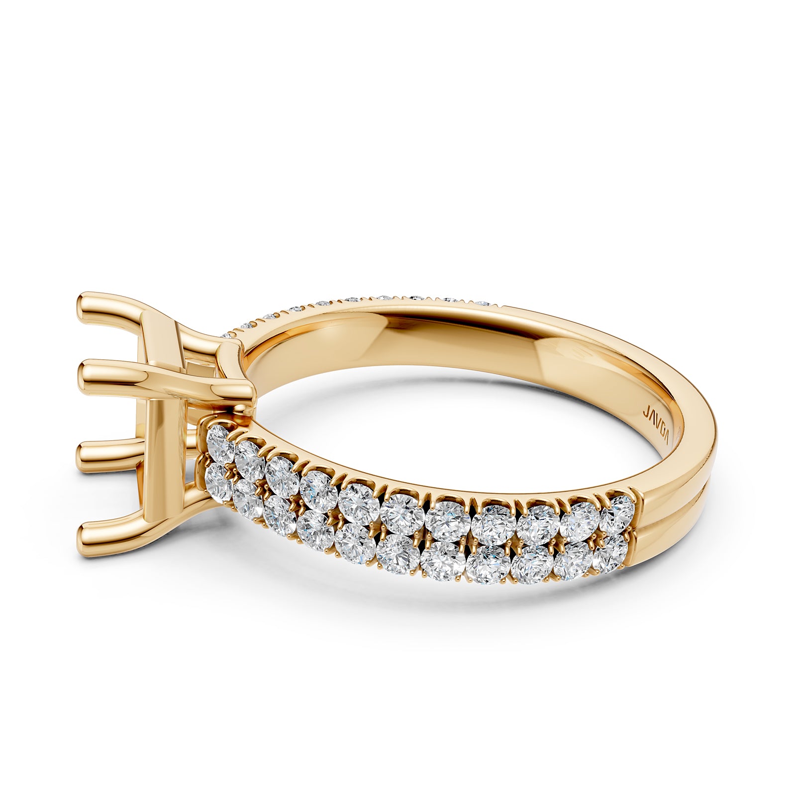 U Shape Prong Setting Lab Grown Diamond Engagement Semi Mount Ring 0.50 Ct.