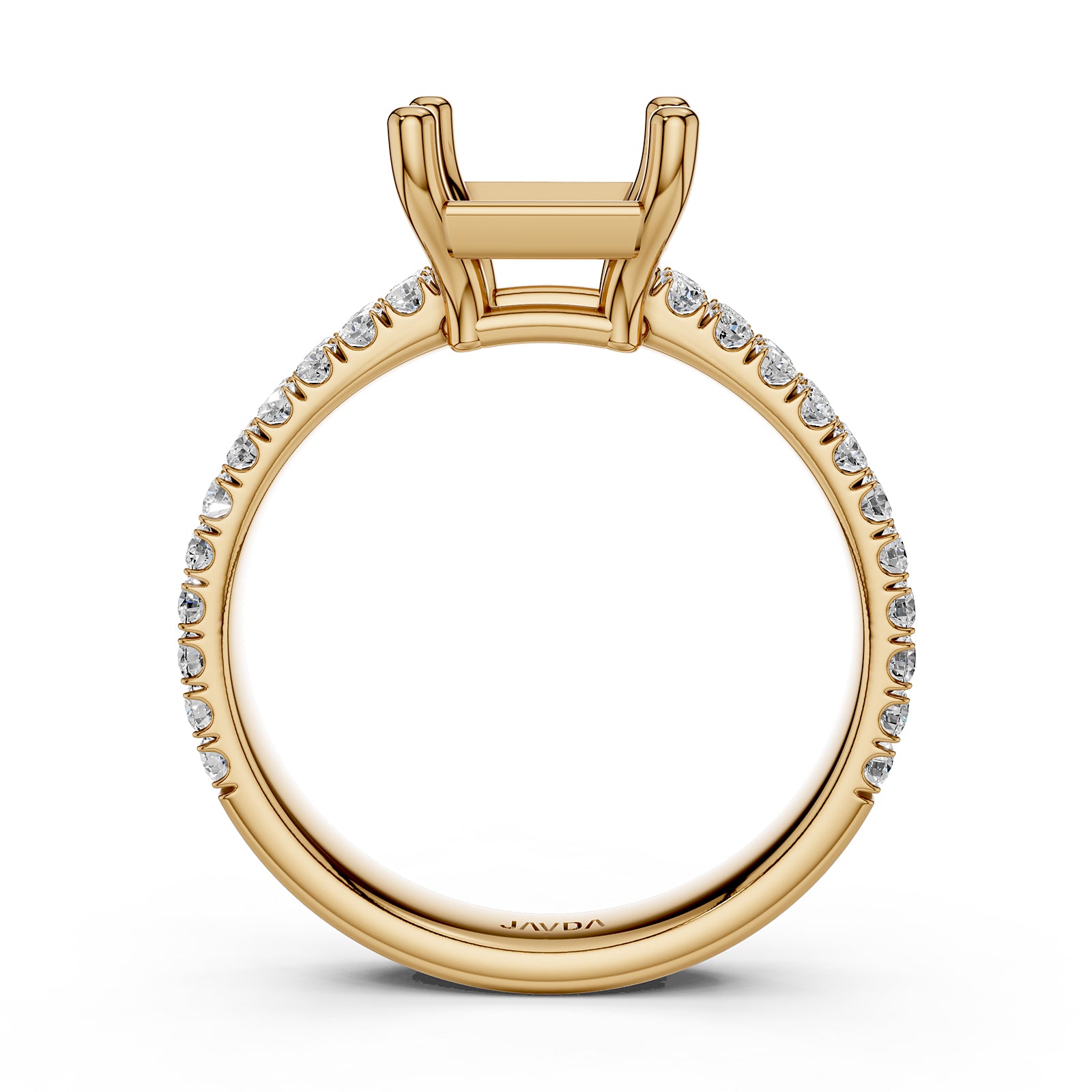 U Shape Prong Setting Lab Grown Diamond Engagement Semi Mount Ring 0.50 Ct.