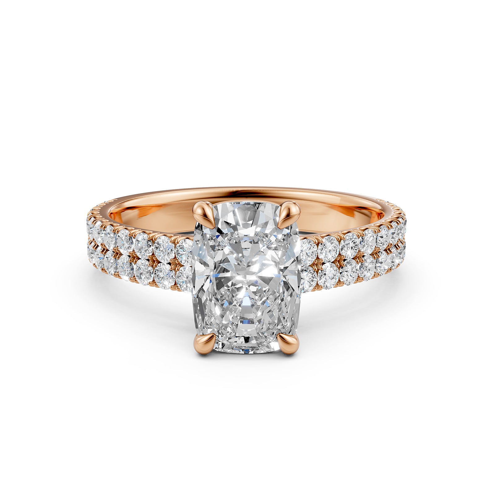 U Shape Prong Setting Lab Grown Diamond Engagement Ring IGI Certified 1.75 Ctw.