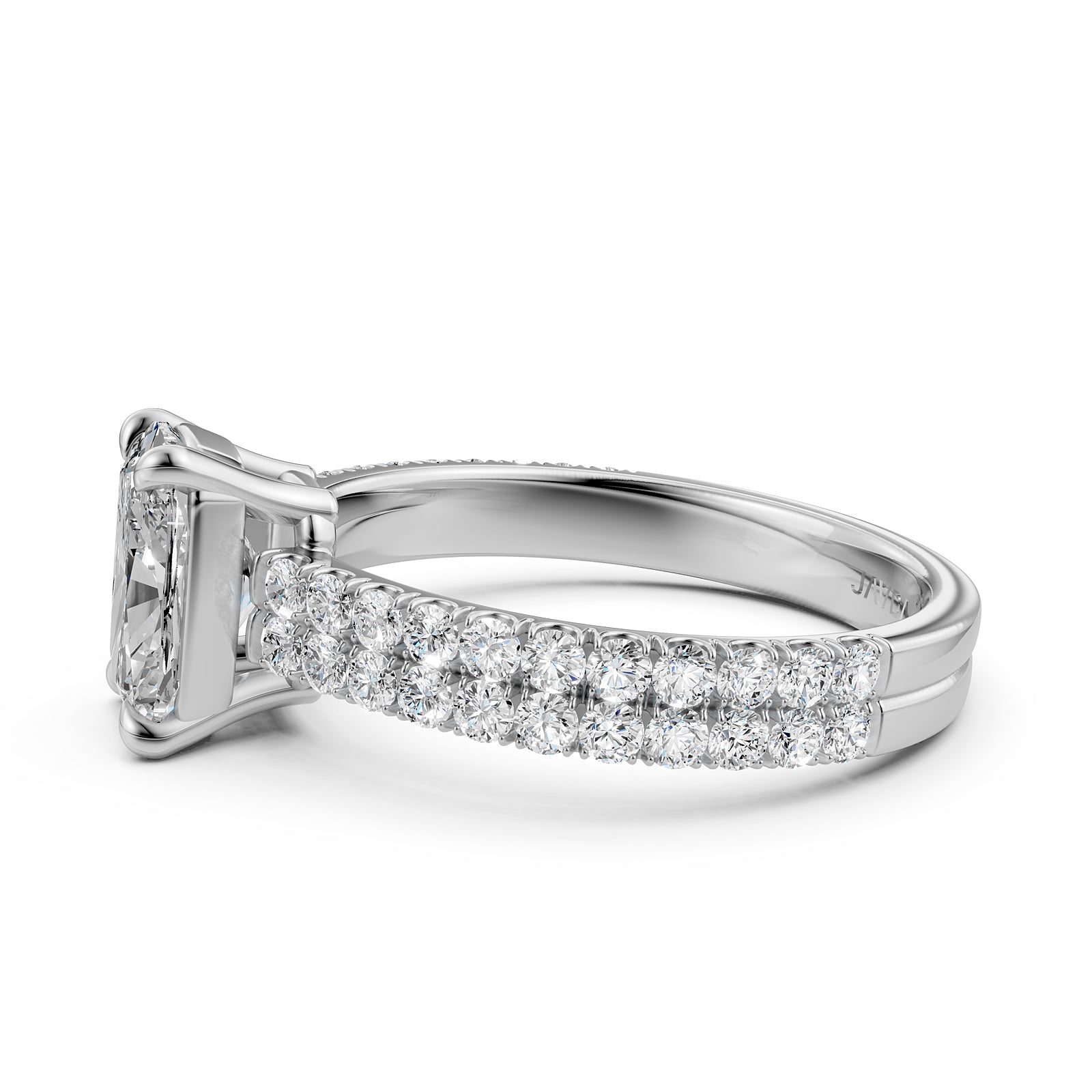 U Shape Prong Setting Lab Grown Diamond Engagement Ring IGI Certified 1.75 Ctw.