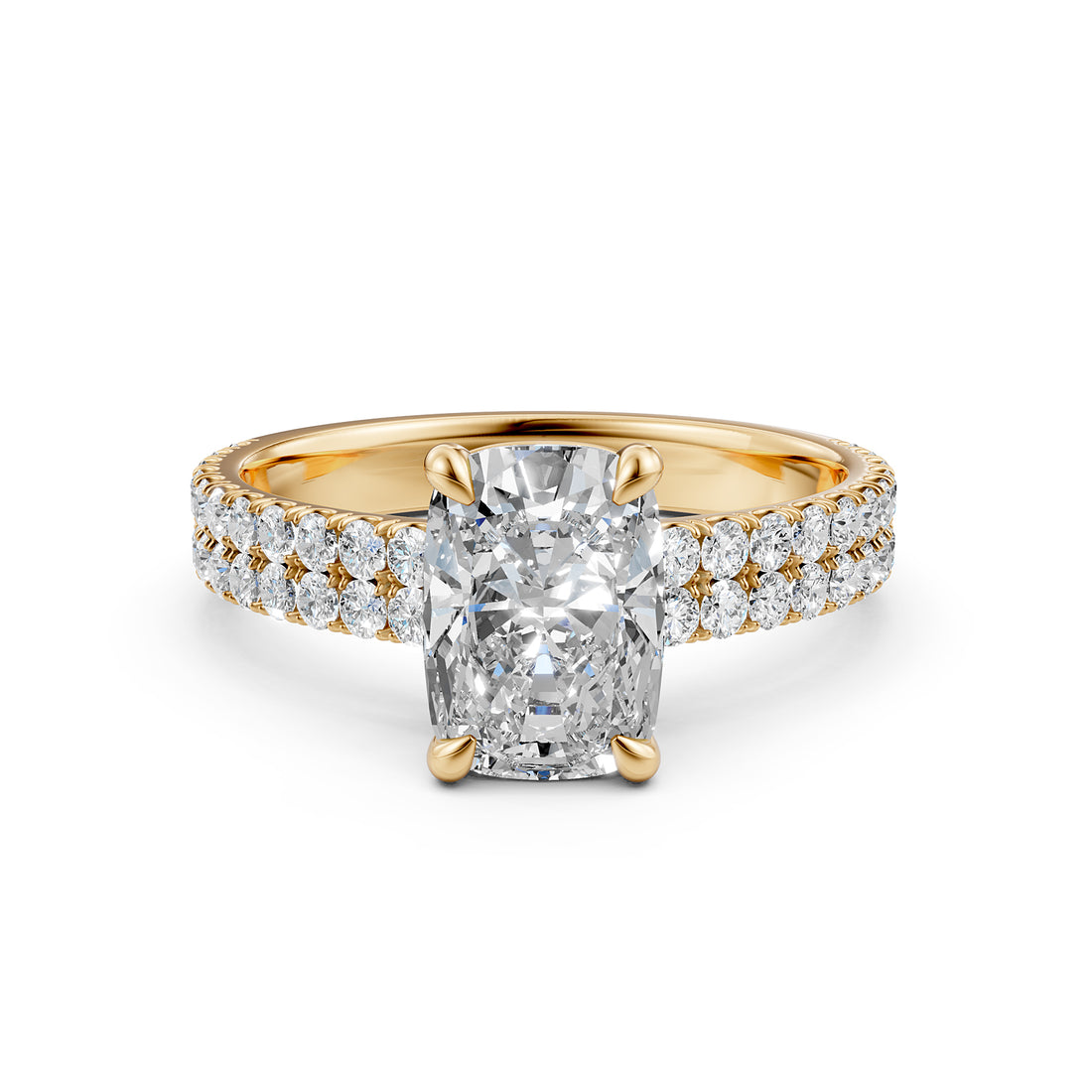 U Shape Prong Setting Lab Grown Diamond Engagement Ring IGI Certified 1.75 Ctw.