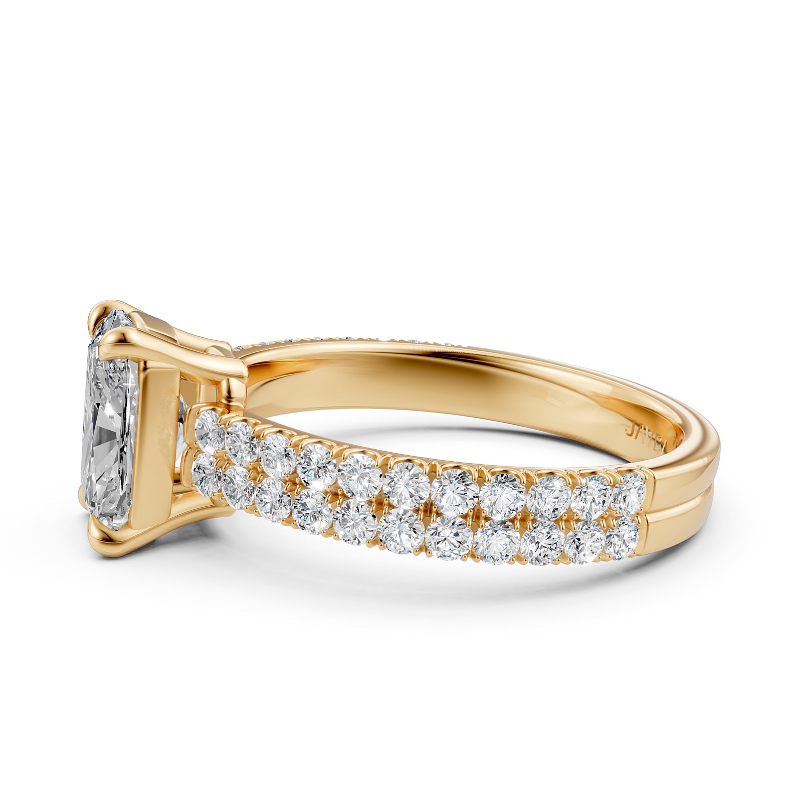 U Shape Prong Setting Lab Grown Diamond Engagement Ring IGI Certified 1.75 Ctw.