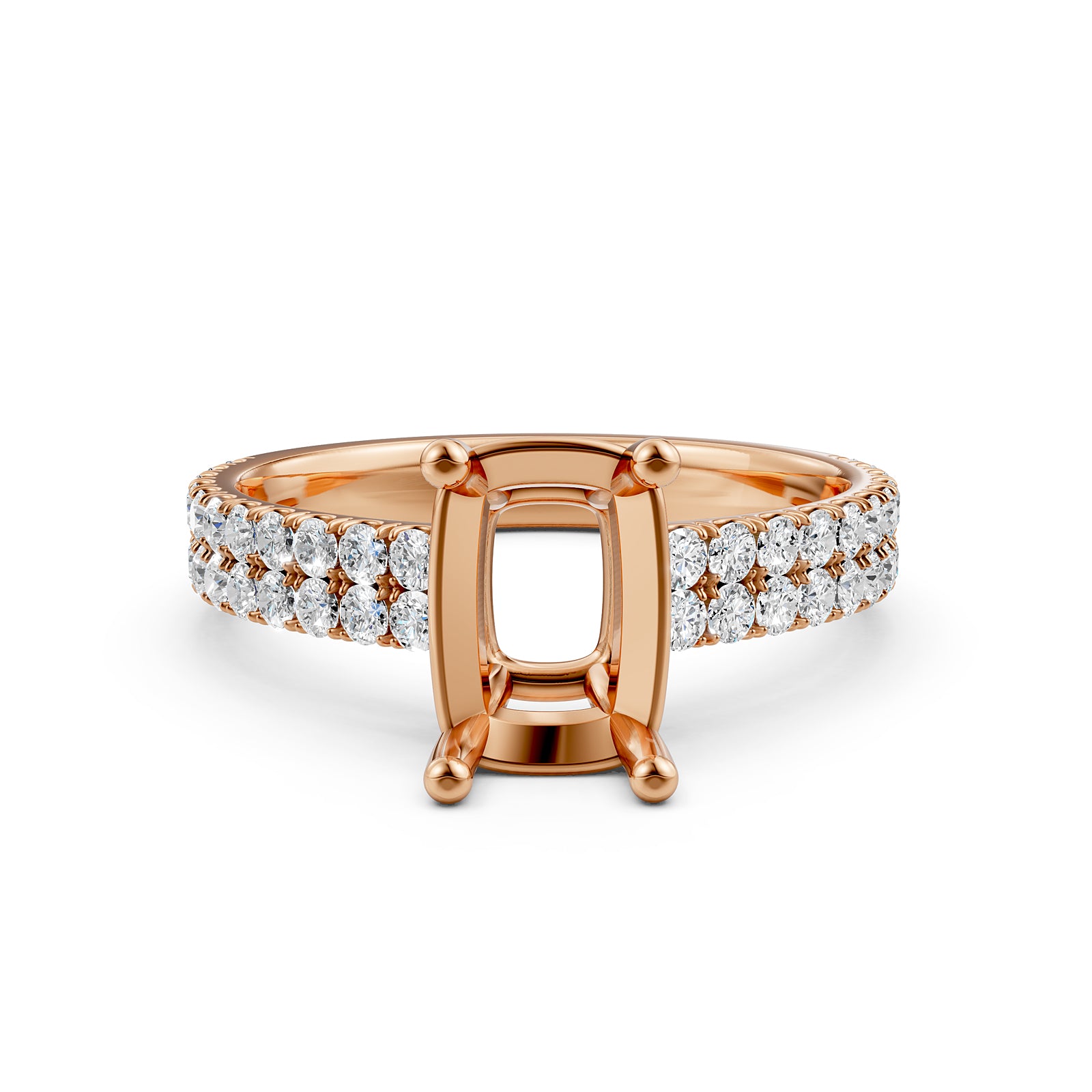 U Shape Prong Setting Lab Grown Diamond Engagement Semi Mount Ring 0.50 Ct.