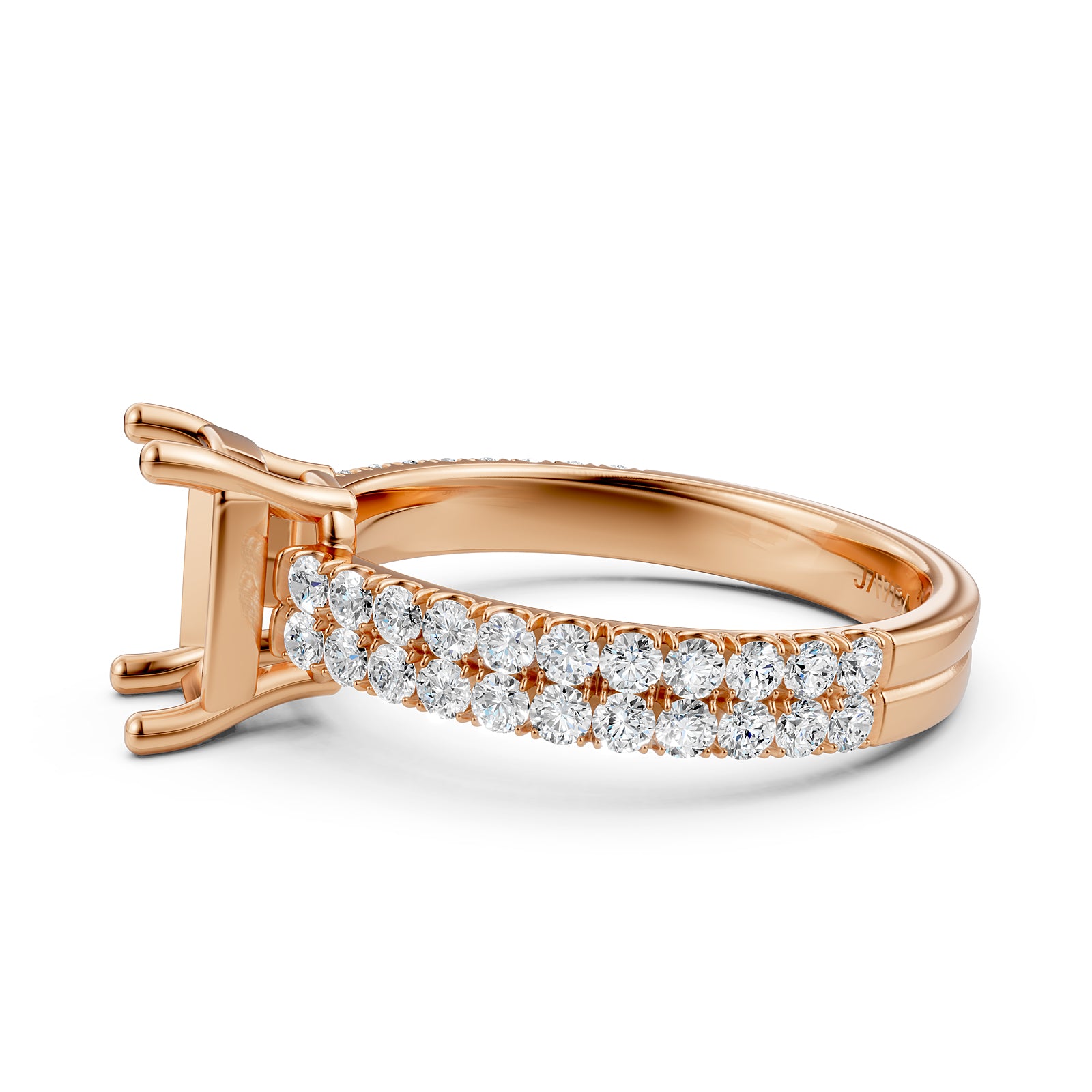 U Shape Prong Setting Lab Grown Diamond Engagement Semi Mount Ring 0.50 Ct.