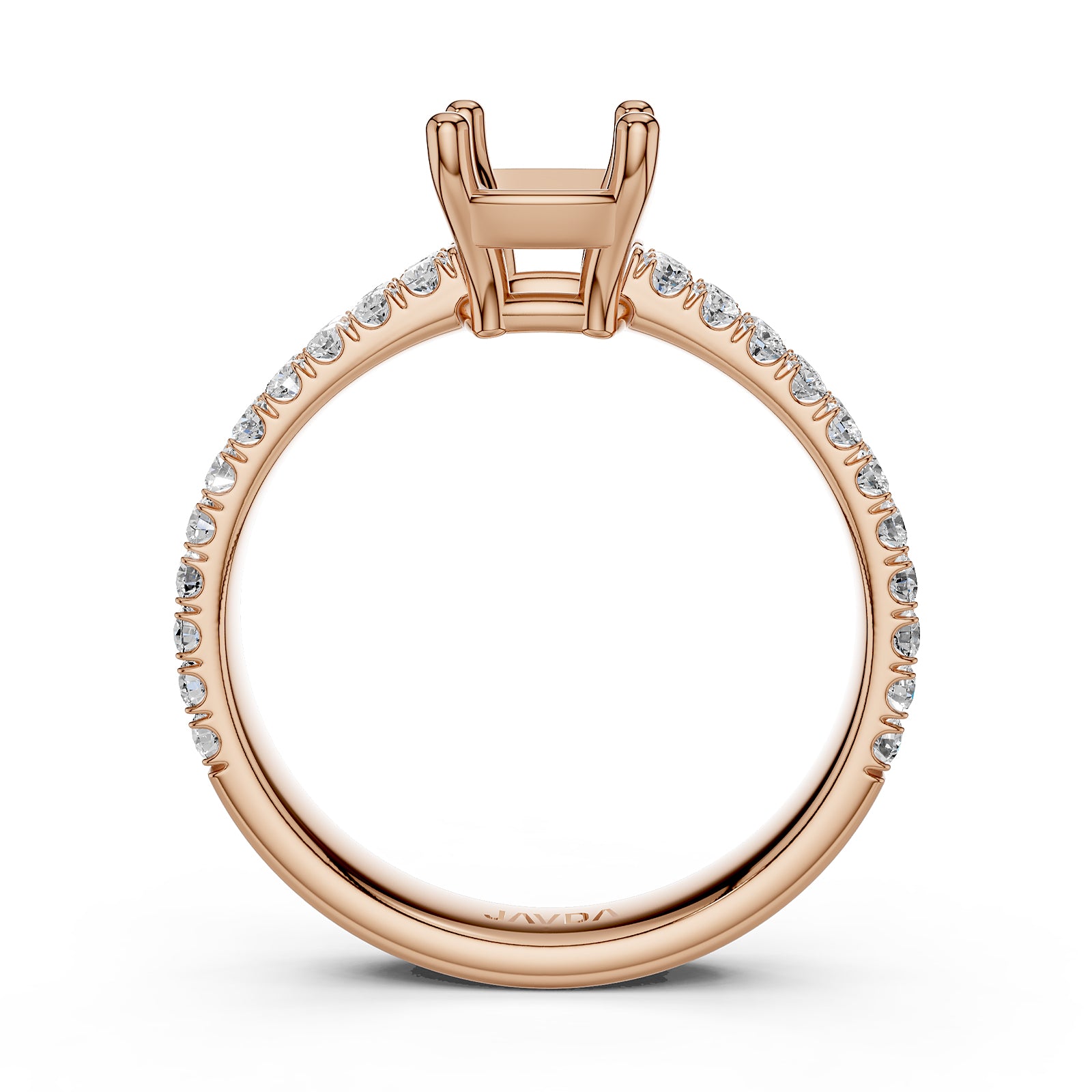 U Shape Prong Setting Lab Grown Diamond Engagement Semi Mount Ring 0.50 Ct.