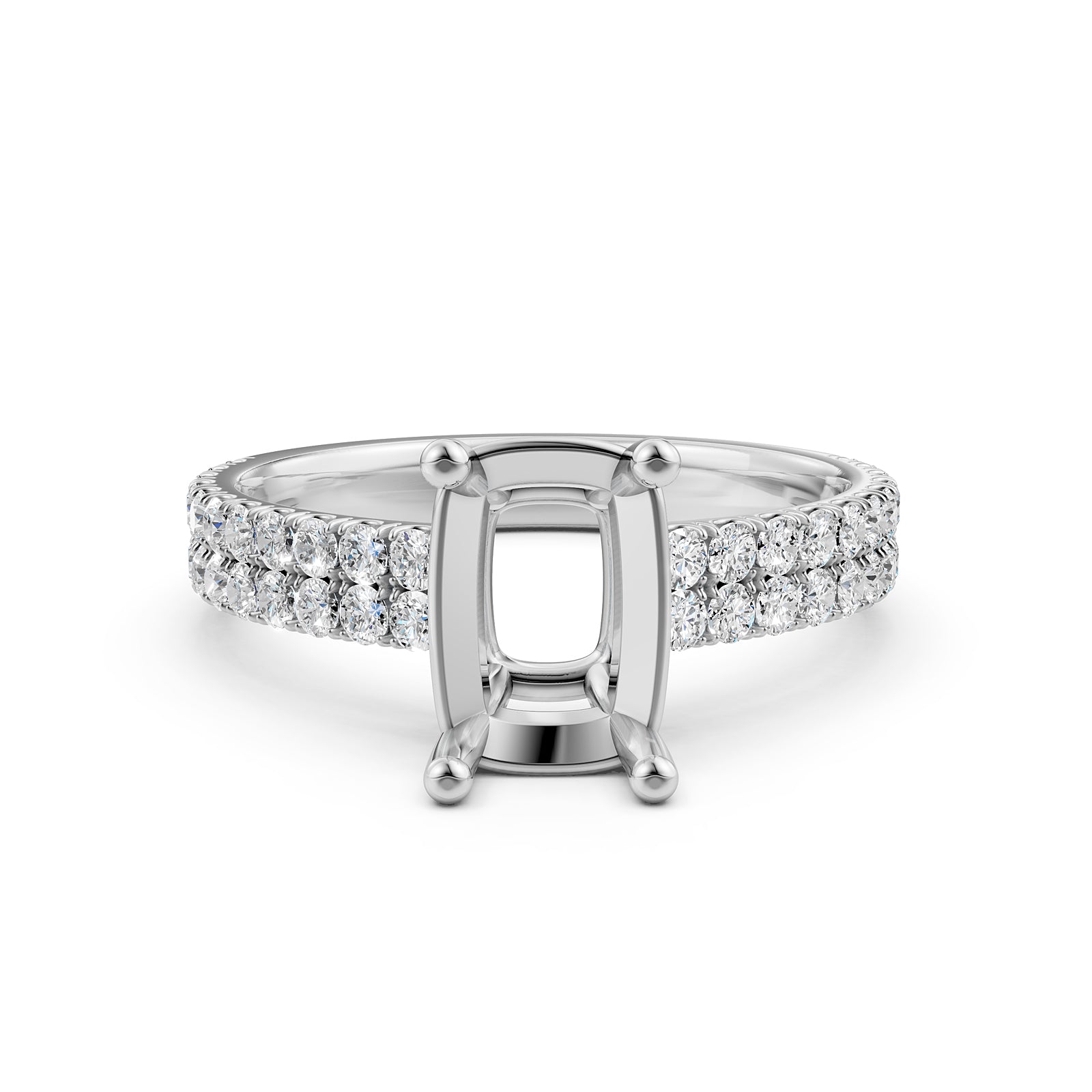 U Shape Prong Setting Lab Grown Diamond Engagement Semi Mount Ring 0.50 Ct.