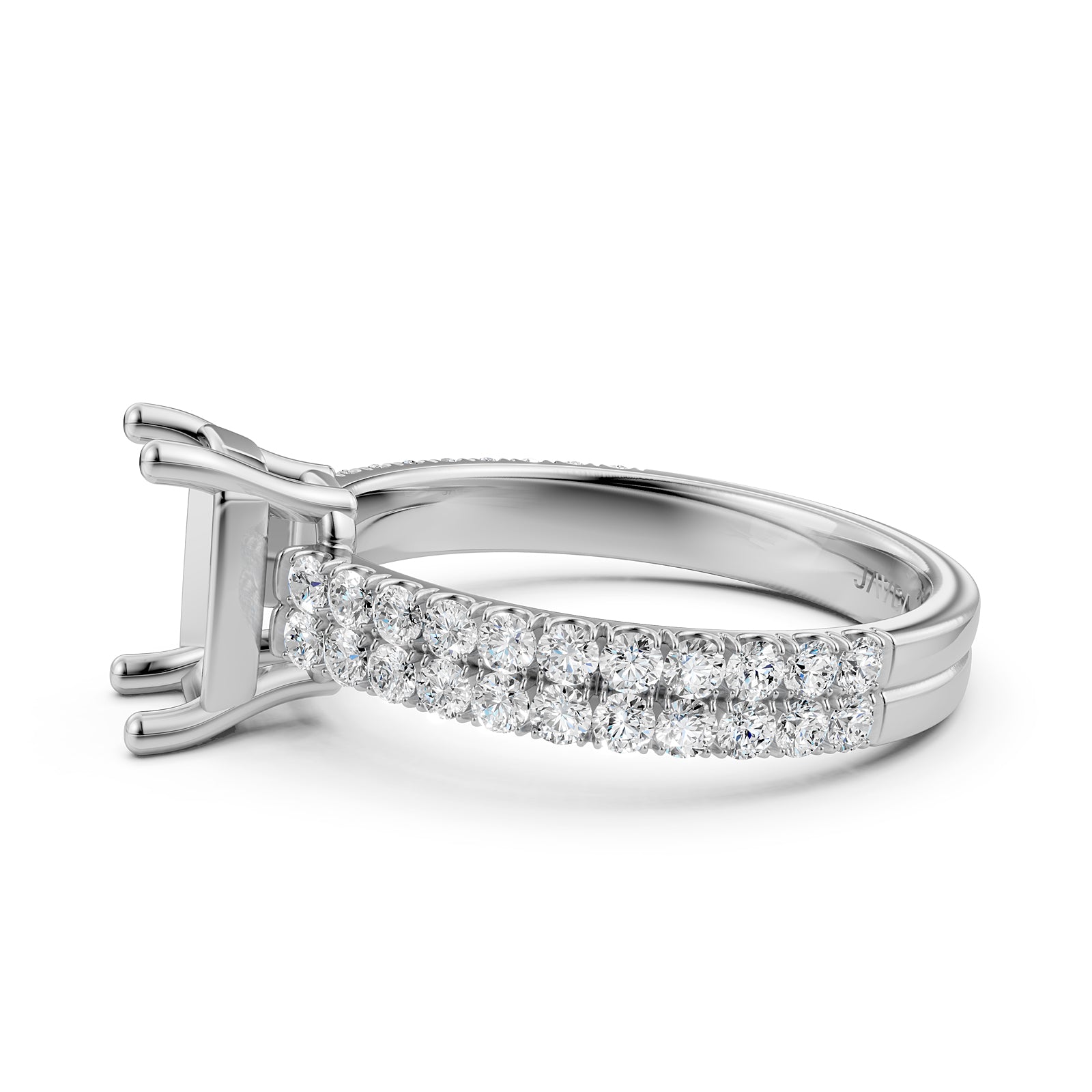 U Shape Prong Setting Lab Grown Diamond Engagement Semi Mount Ring 0.50 Ct.