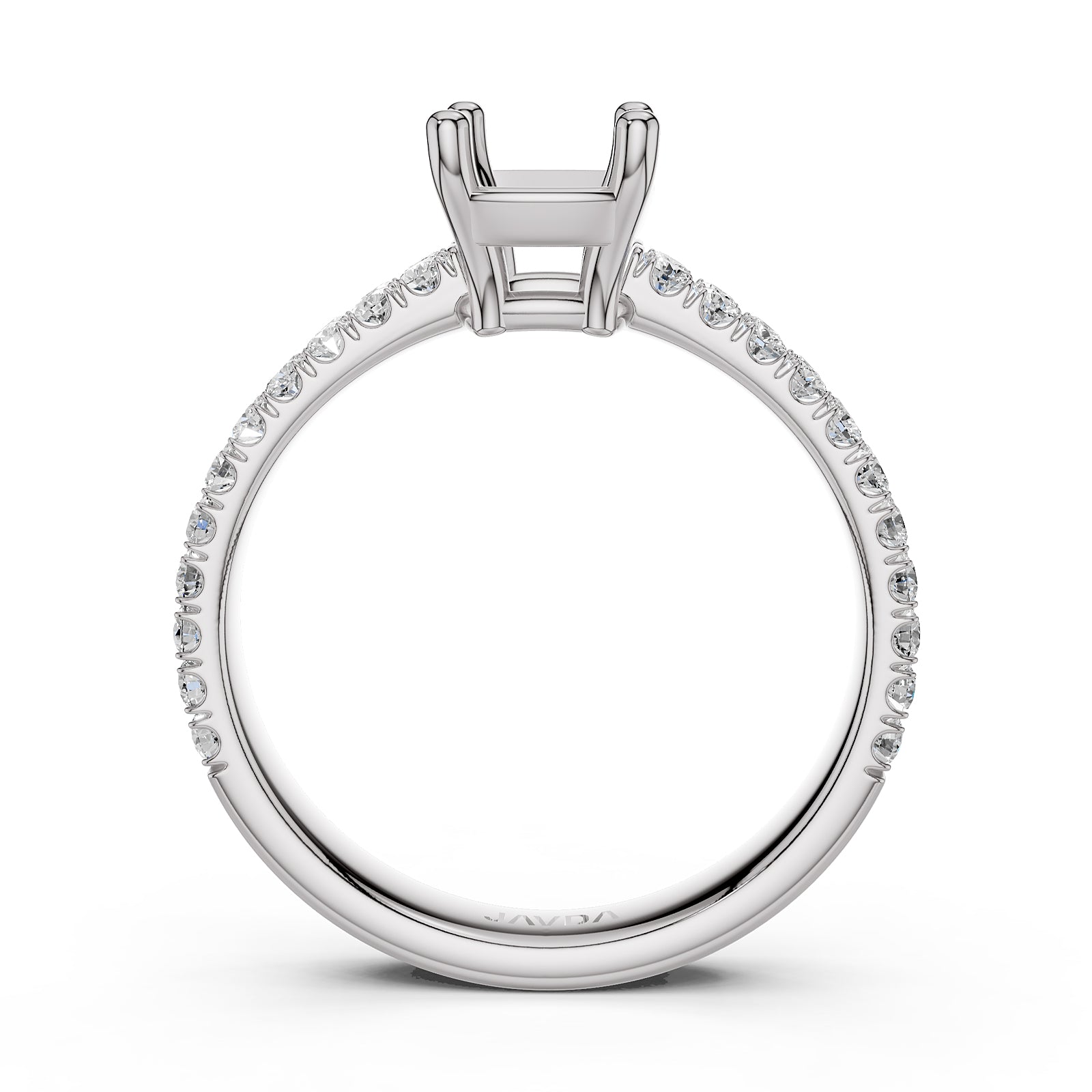 U Shape Prong Setting Lab Grown Diamond Engagement Semi Mount Ring 0.50 Ct.