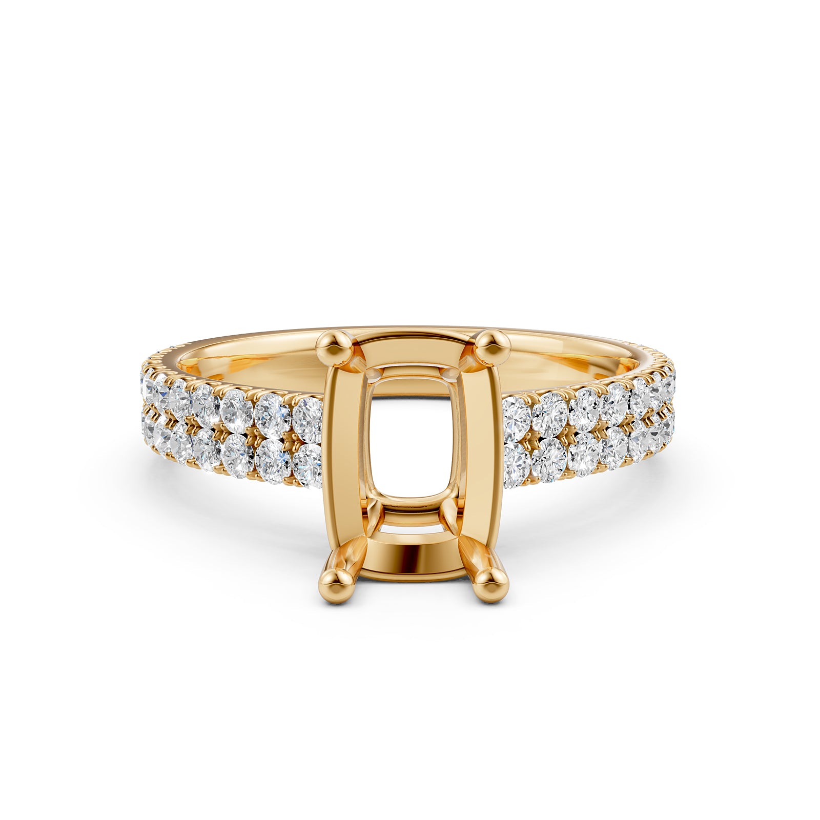 U Shape Prong Setting Lab Grown Diamond Engagement Semi Mount Ring 0.50 Ct.