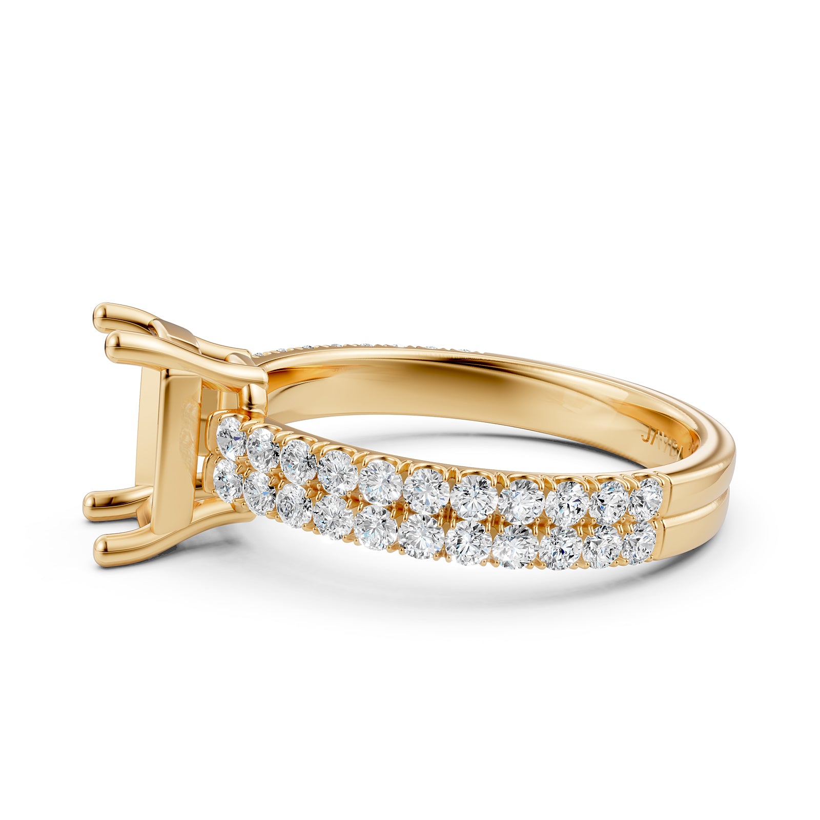 U Shape Prong Setting Lab Grown Diamond Engagement Semi Mount Ring 0.50 Ct.