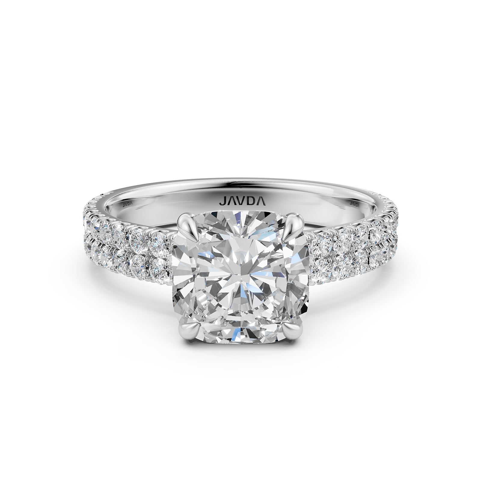 U Shape Prong Setting Lab Grown Diamond Engagement Ring IGI Certified 1.75 Ctw.