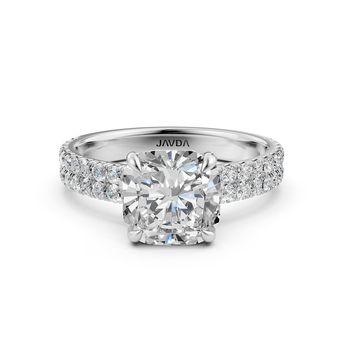 U Shape Prong Setting Lab Grown Diamond Engagement Ring IGI Certified 1.75 Ctw.