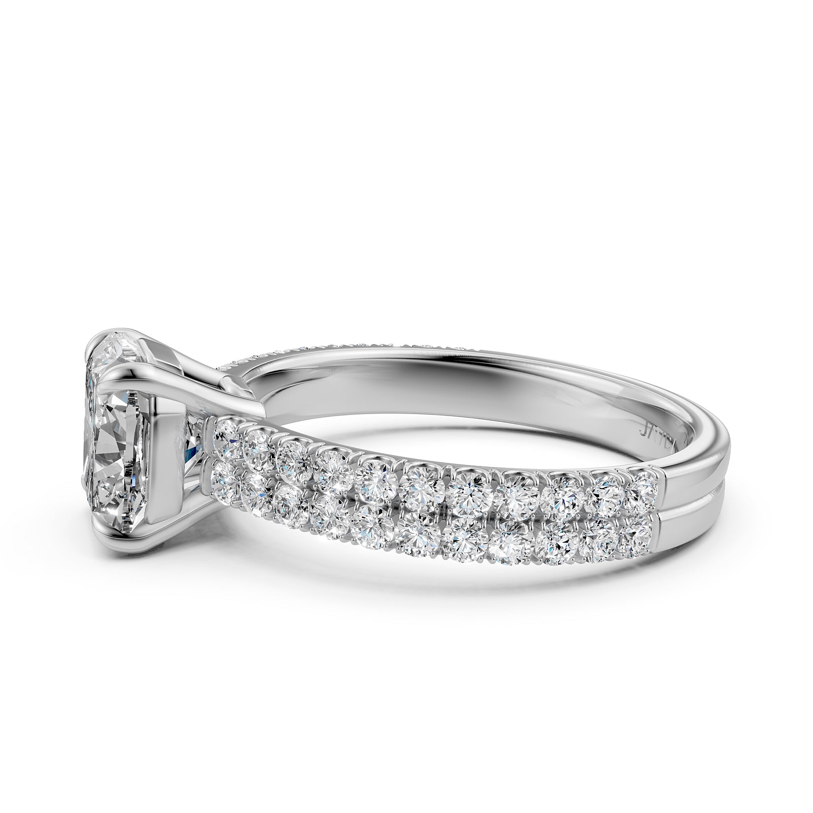 U Shape Prong Setting Lab Grown Diamond Engagement Ring IGI Certified 1.75 Ctw.