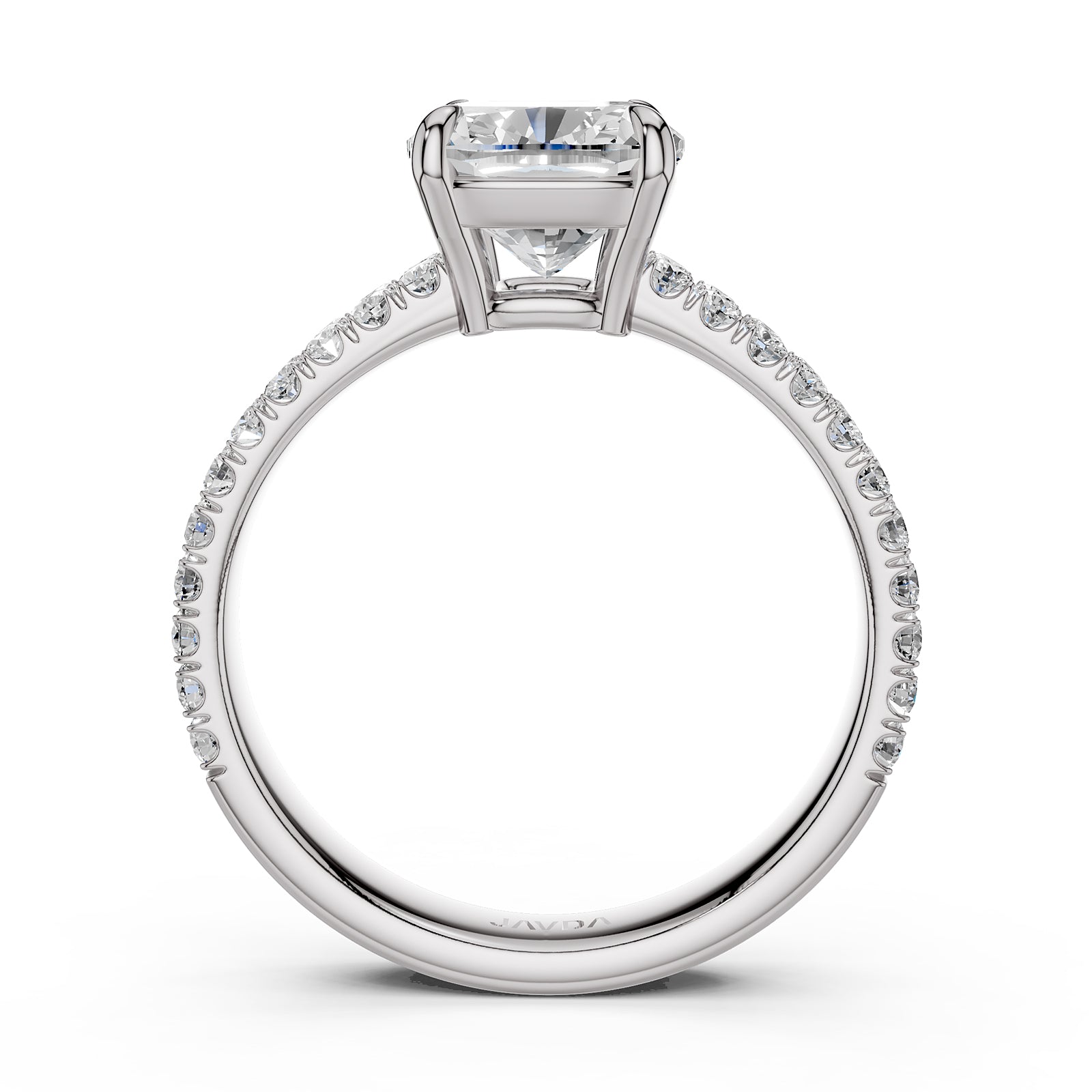 U Shape Prong Setting Lab Grown Diamond Engagement Ring IGI Certified 1.75 Ctw.