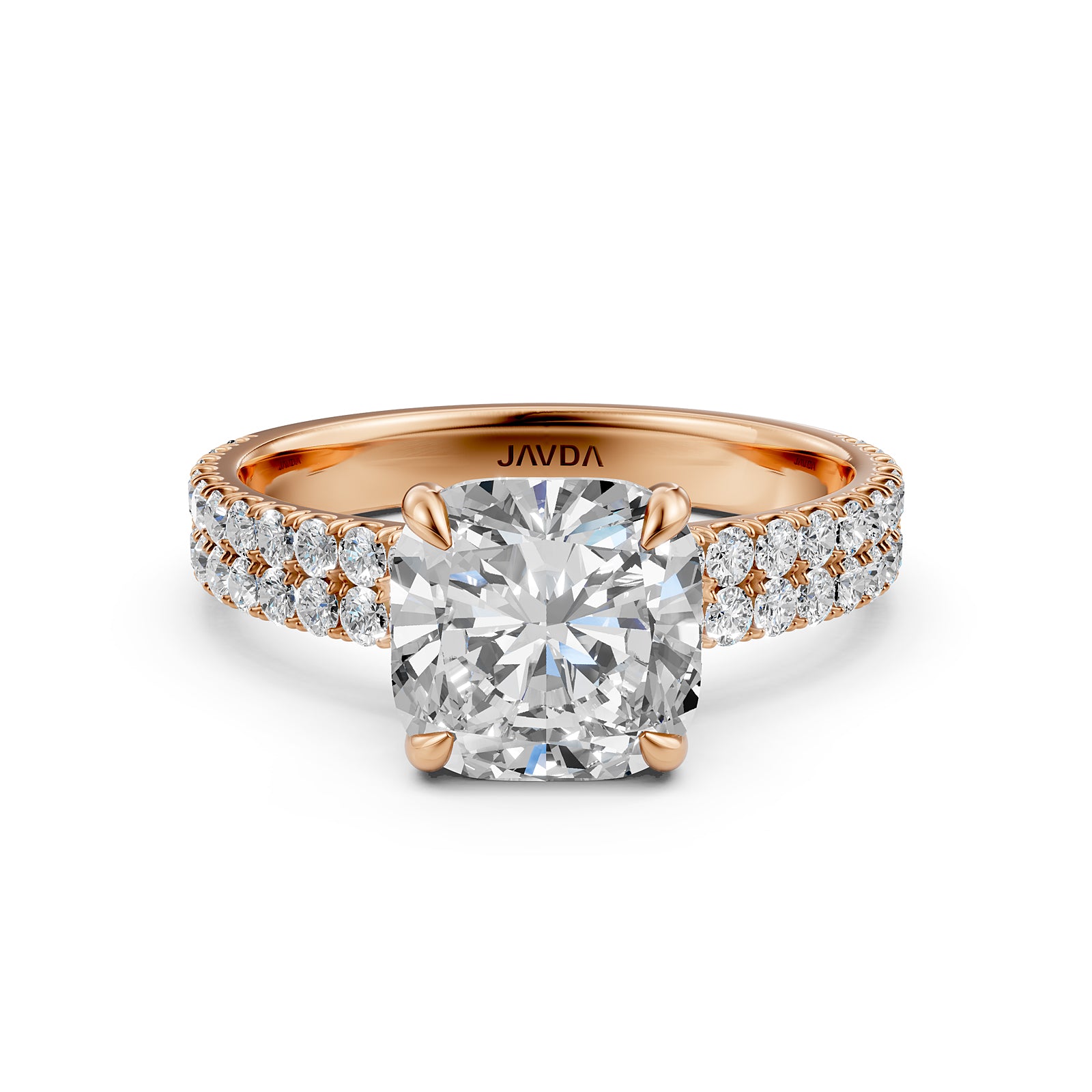 U Shape Prong Setting Lab Grown Diamond Engagement Ring IGI Certified 1.75 Ctw.