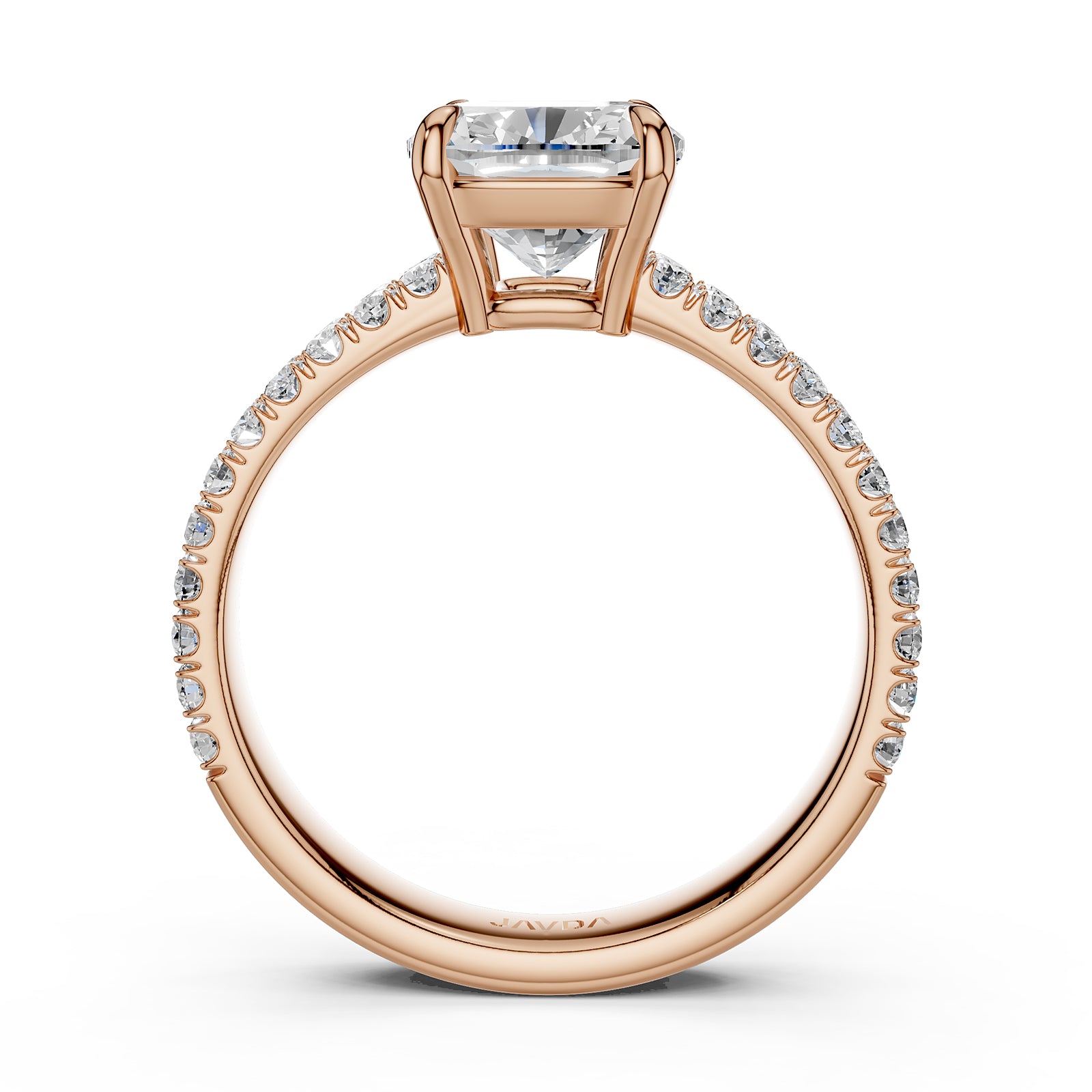 U Shape Prong Setting Lab Grown Diamond Engagement Ring IGI Certified 1.75 Ctw.