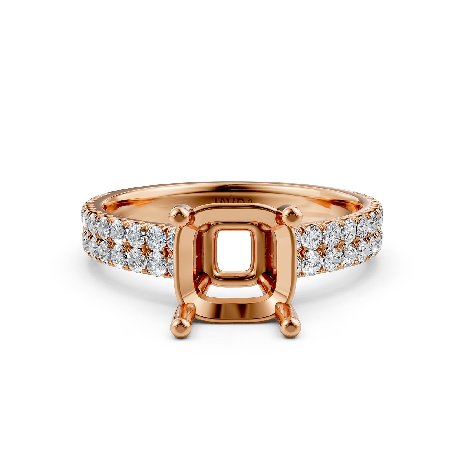 U Shape Prong Setting Lab Grown Diamond Engagement Semi Mount Ring 0.50 Ct.