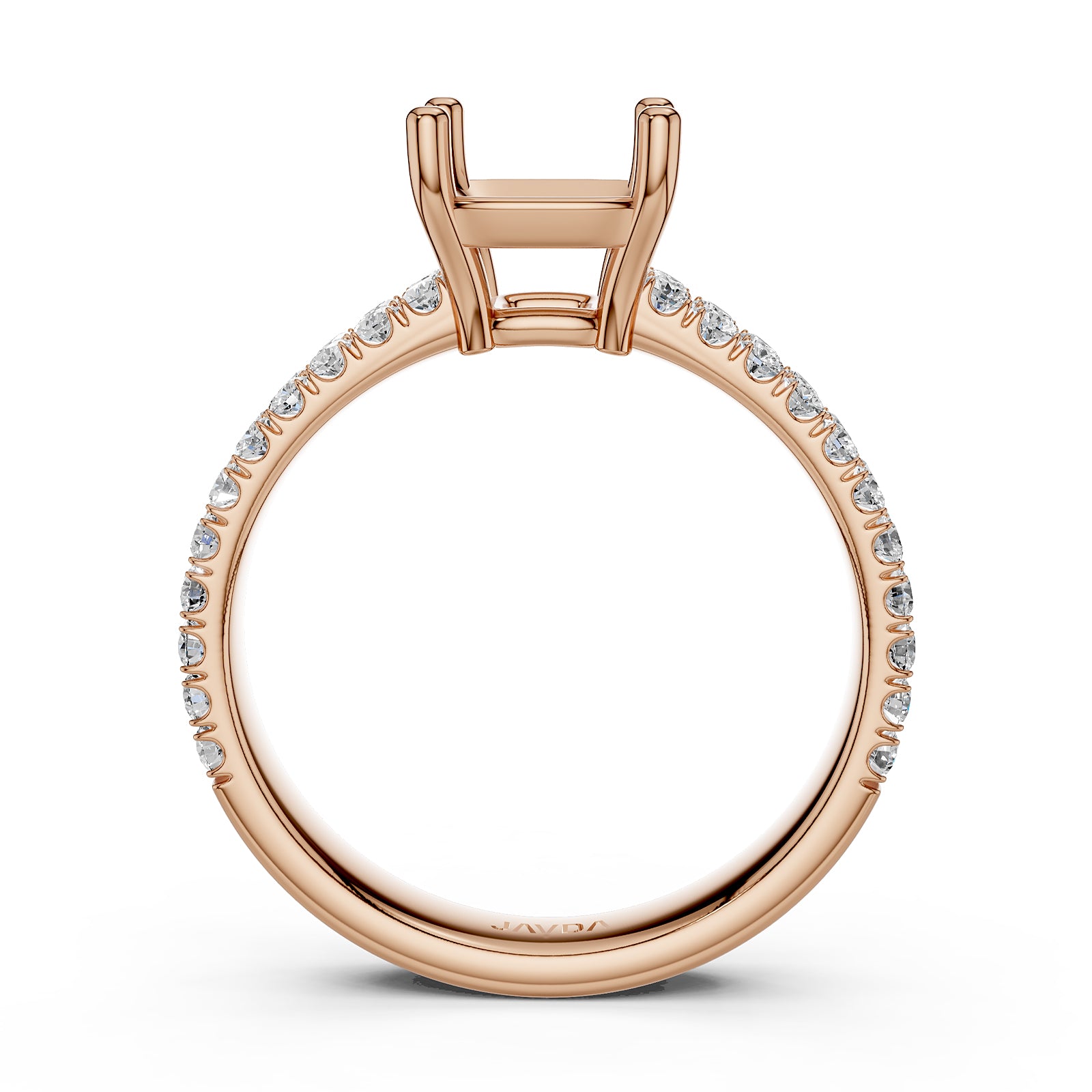 U Shape Prong Setting Lab Grown Diamond Engagement Semi Mount Ring 0.50 Ct.