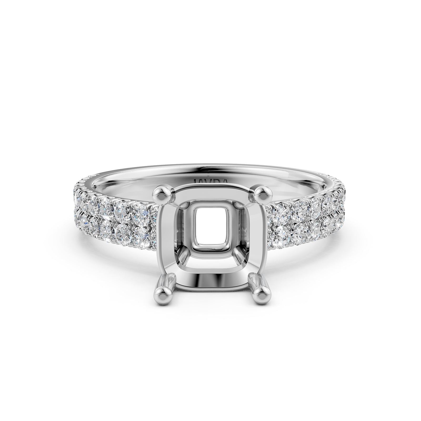 U Shape Prong Setting Lab Grown Diamond Engagement Semi Mount Ring 0.50 Ct.