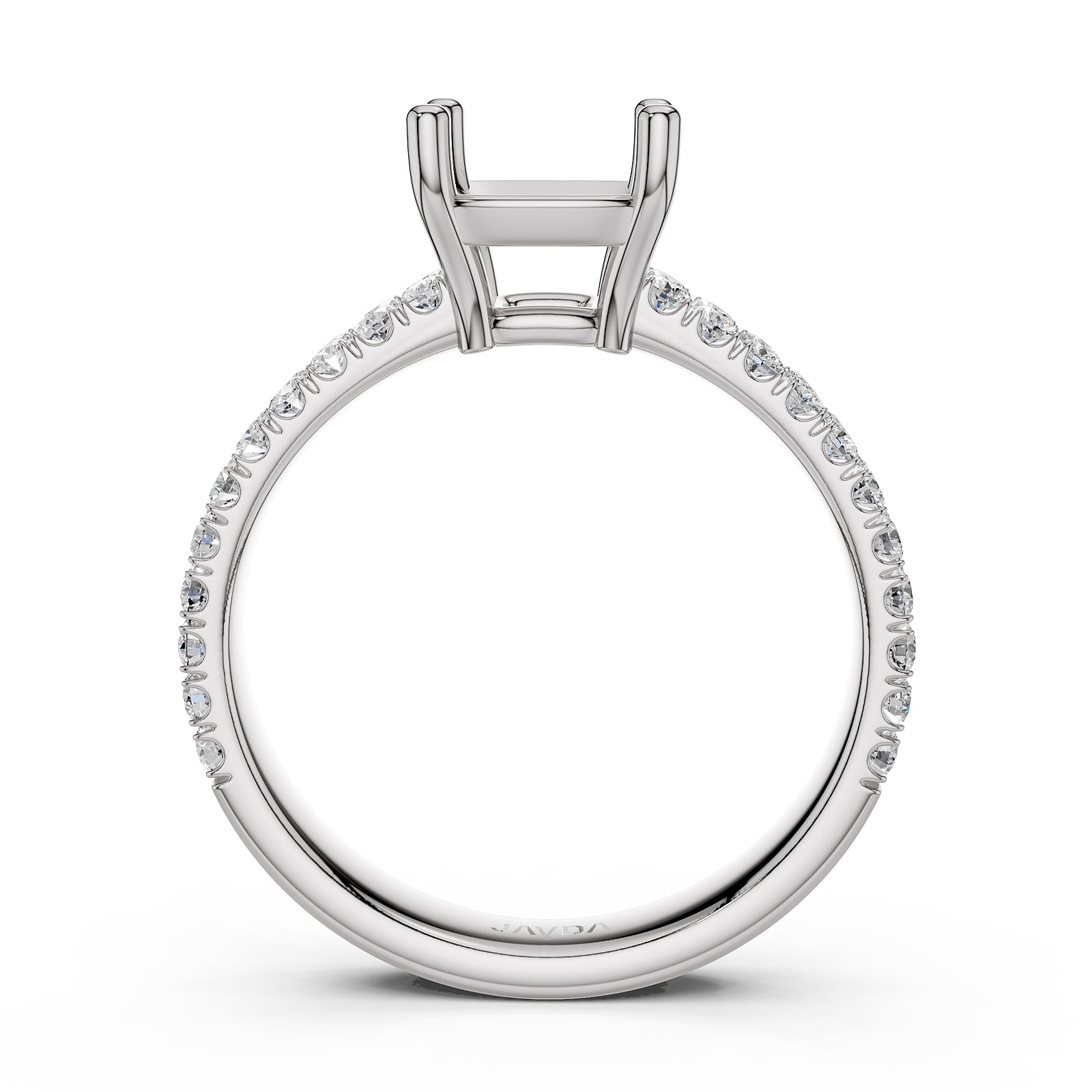 U Shape Prong Setting Lab Grown Diamond Engagement Semi Mount Ring 0.50 Ct.