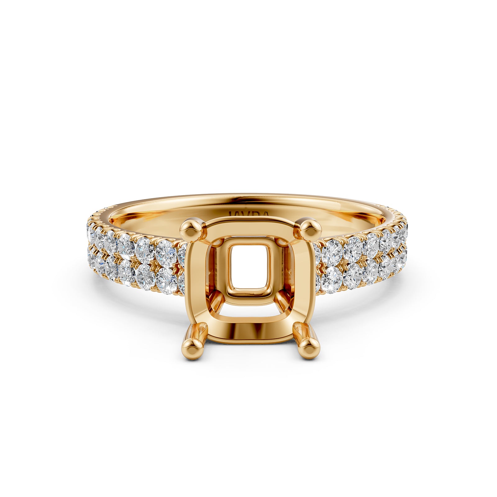 U Shape Prong Setting Lab Grown Diamond Engagement Semi Mount Ring 0.50 Ct.