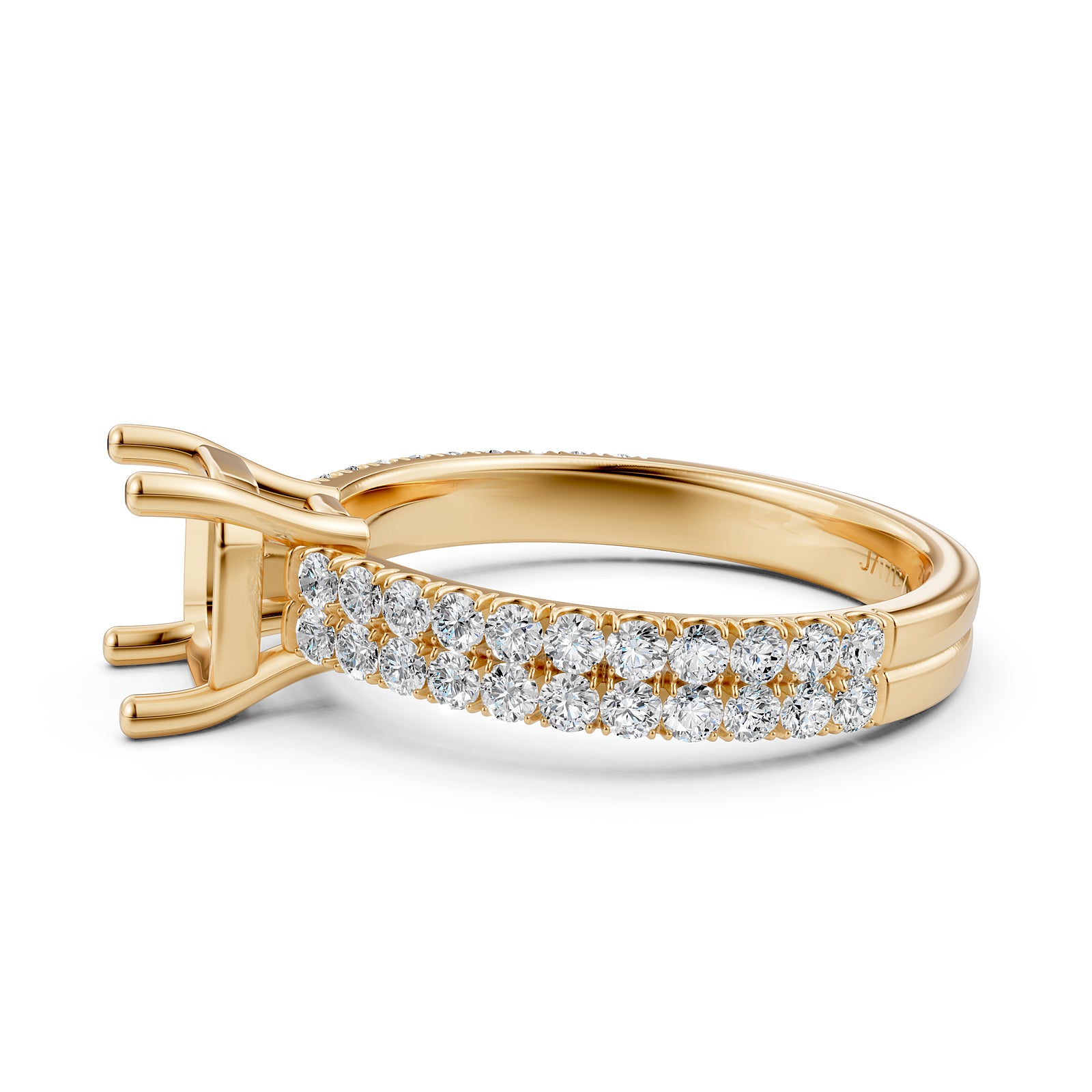 U Shape Prong Setting Lab Grown Diamond Engagement Semi Mount Ring 0.50 Ct.