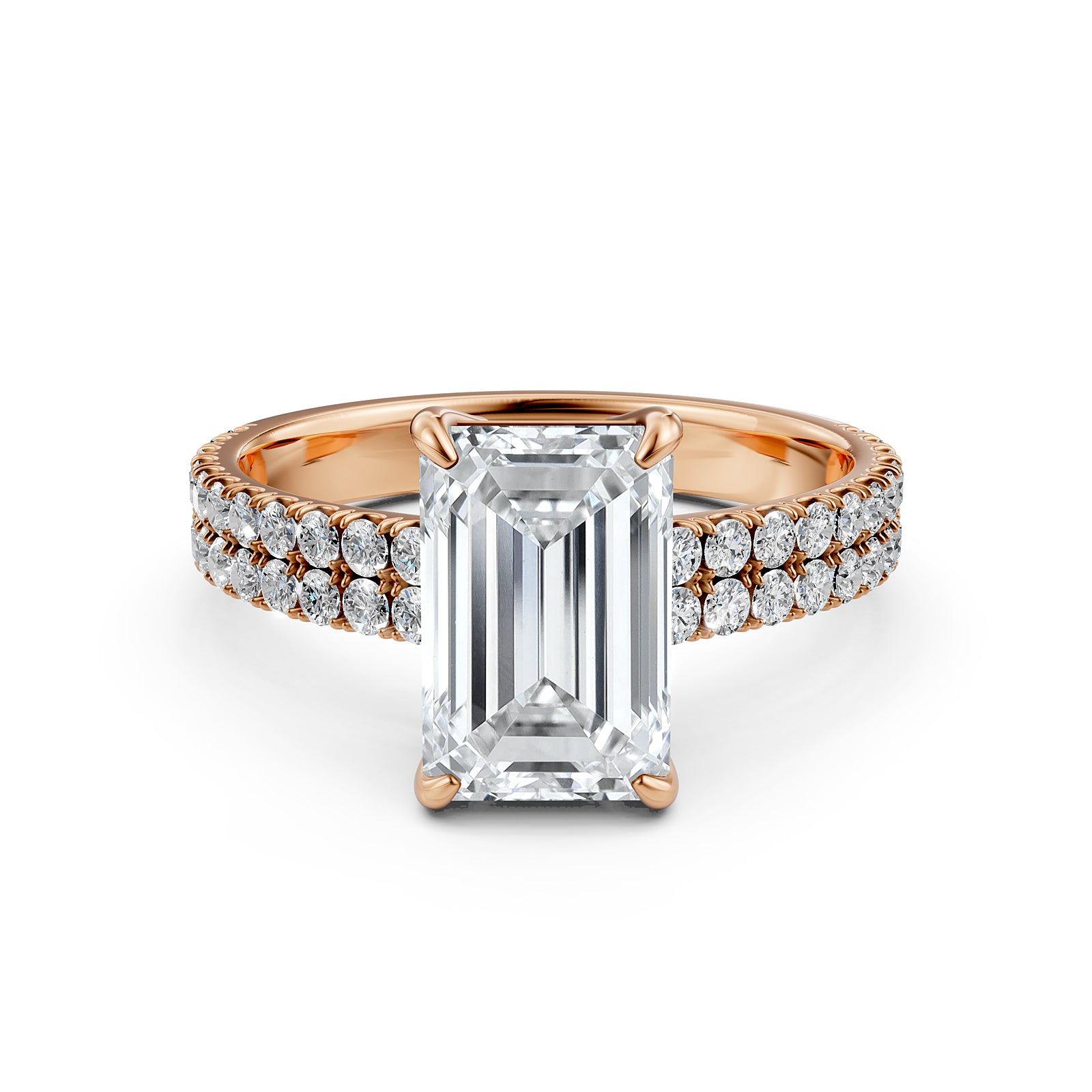 U Shape Prong Setting Lab Grown Diamond Engagement Ring IGI Certified 1.75 Ctw.