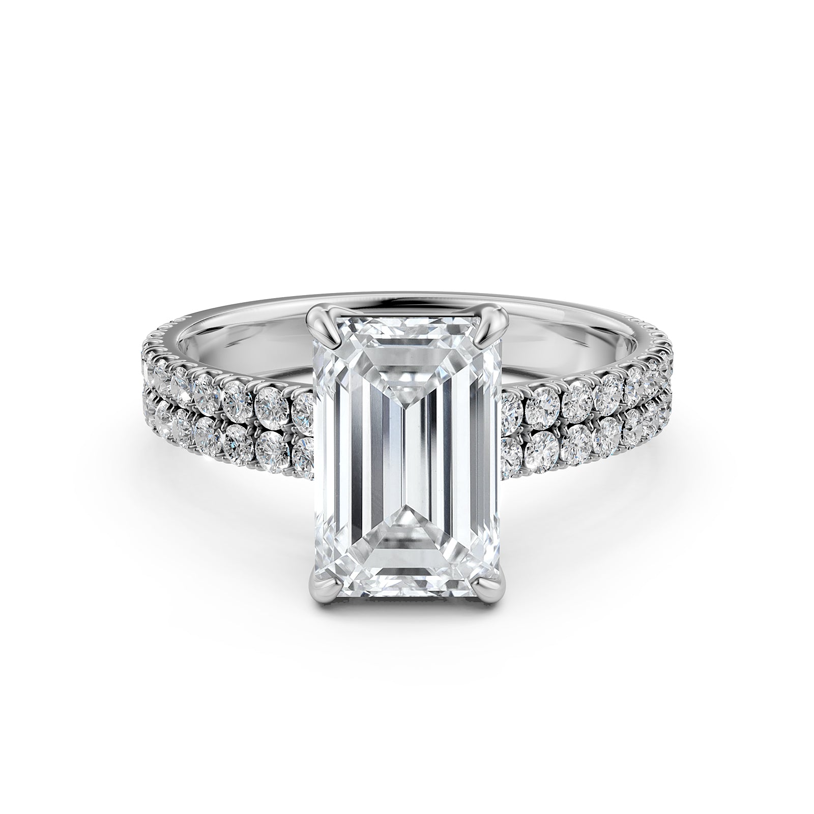 U Shape Prong Setting Lab Grown Diamond Engagement Ring IGI Certified 1.75 Ctw.