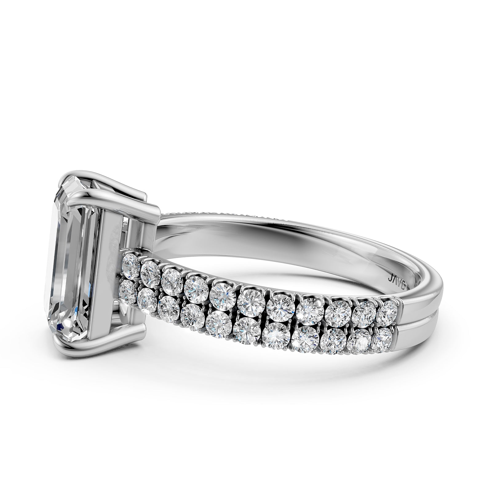 U Shape Prong Setting Lab Grown Diamond Engagement Ring IGI Certified 1.75 Ctw.