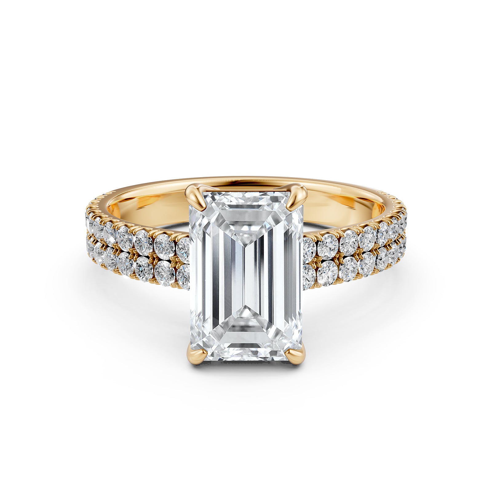 U Shape Prong Setting Lab Grown Diamond Engagement Ring IGI Certified 1.75 Ctw.