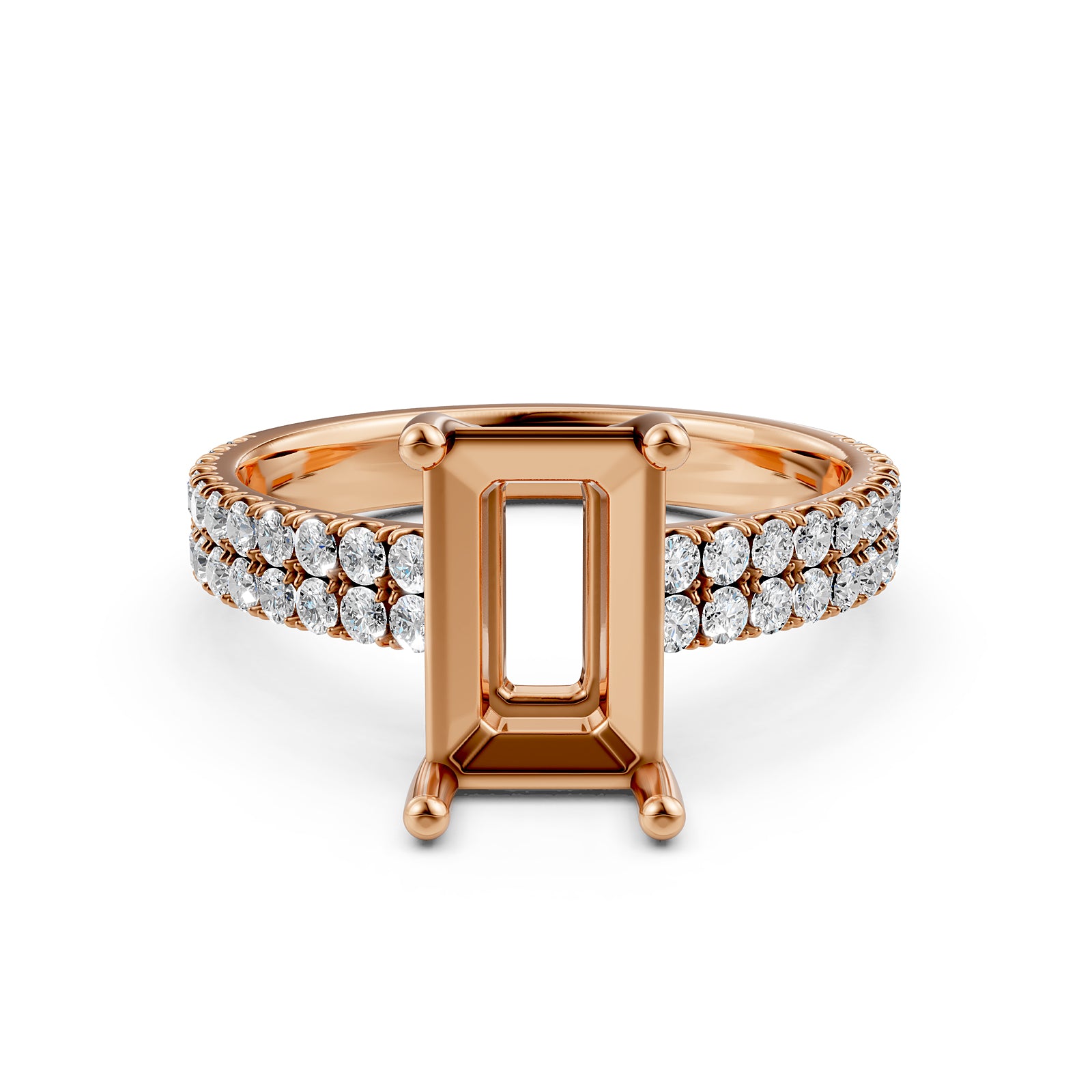 U Shape Prong Setting Lab Grown Diamond Engagement Semi Mount Ring 0.50 Ct.