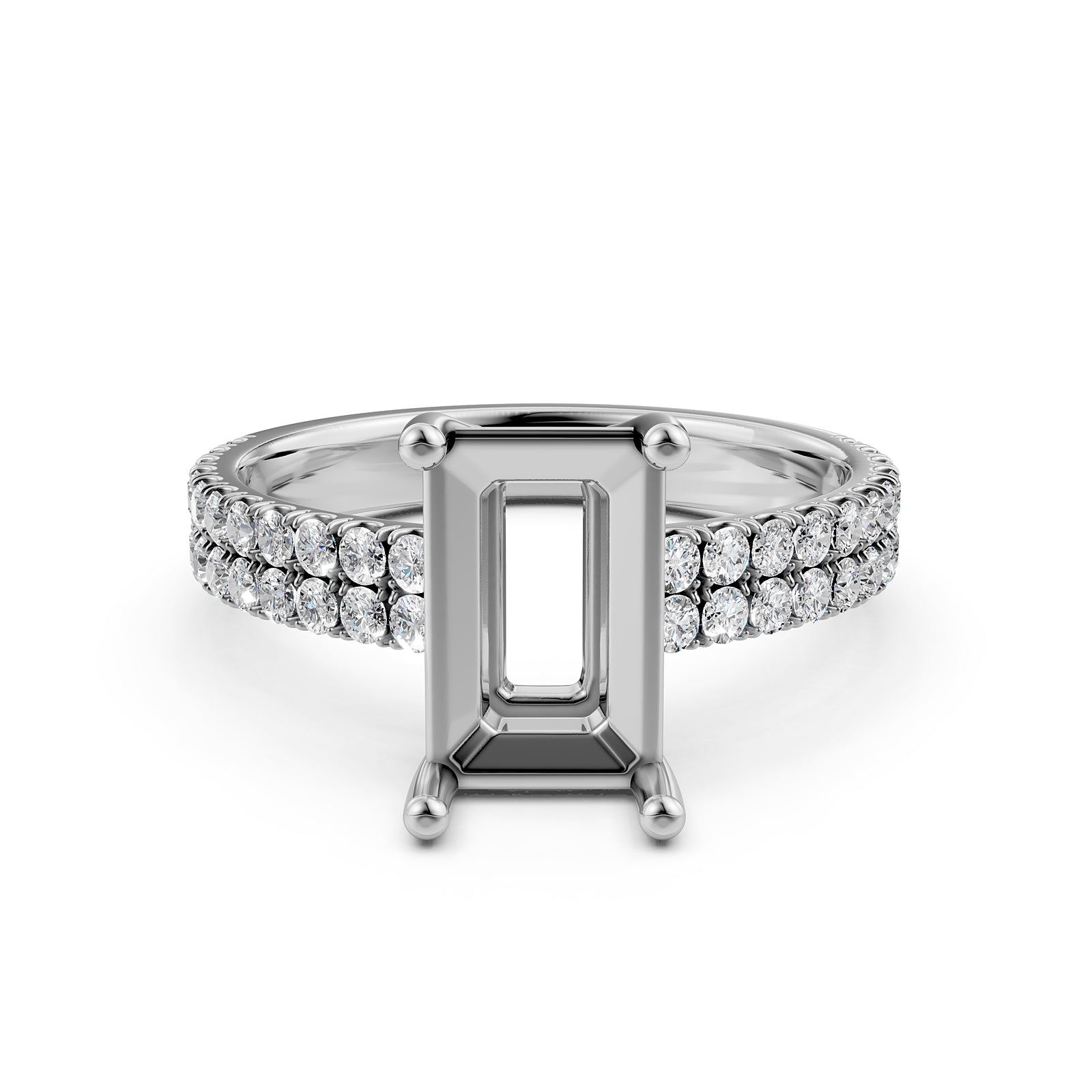 U Shape Prong Setting Lab Grown Diamond Engagement Semi Mount Ring 0.50 Ct.