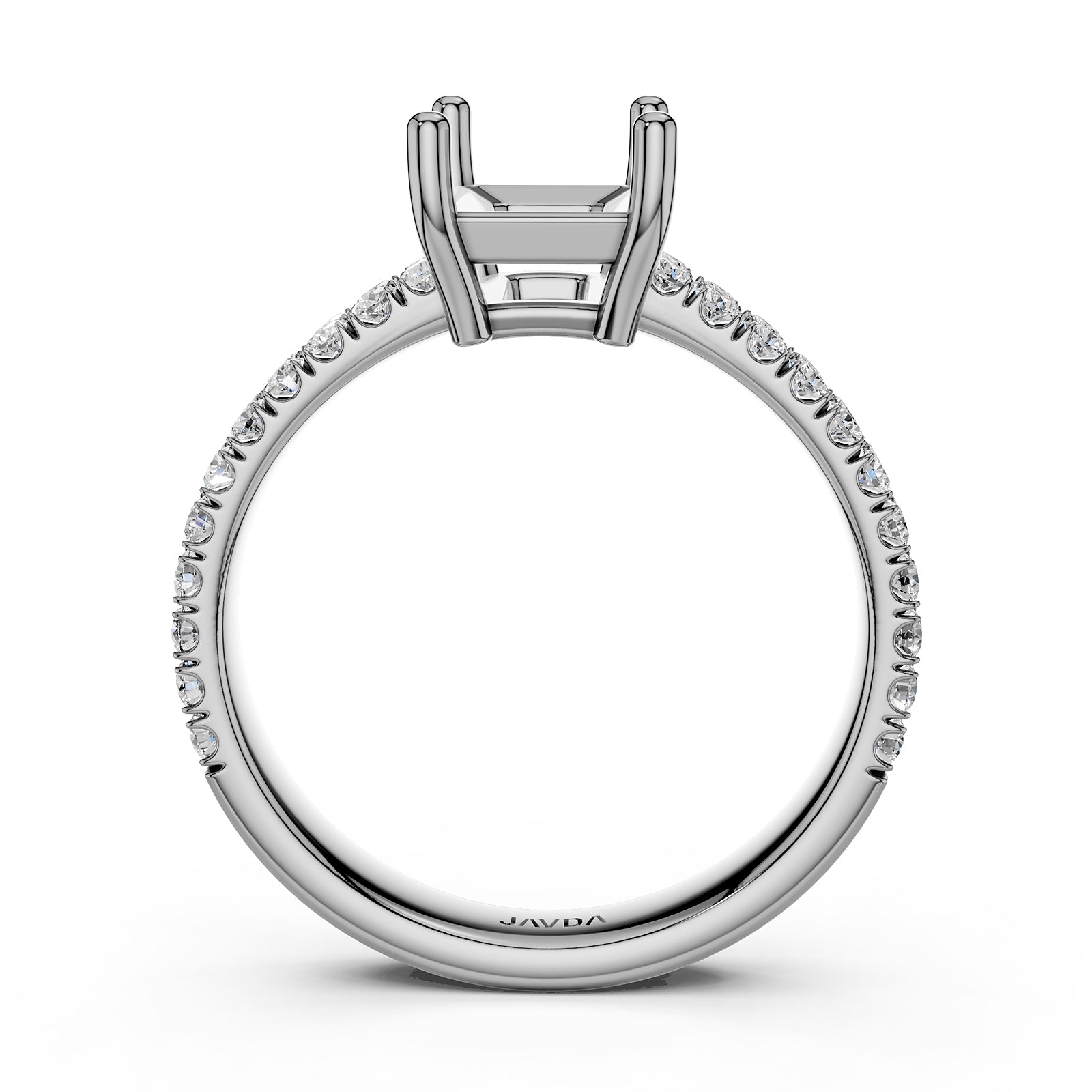 U Shape Prong Setting Lab Grown Diamond Engagement Semi Mount Ring 0.50 Ct.