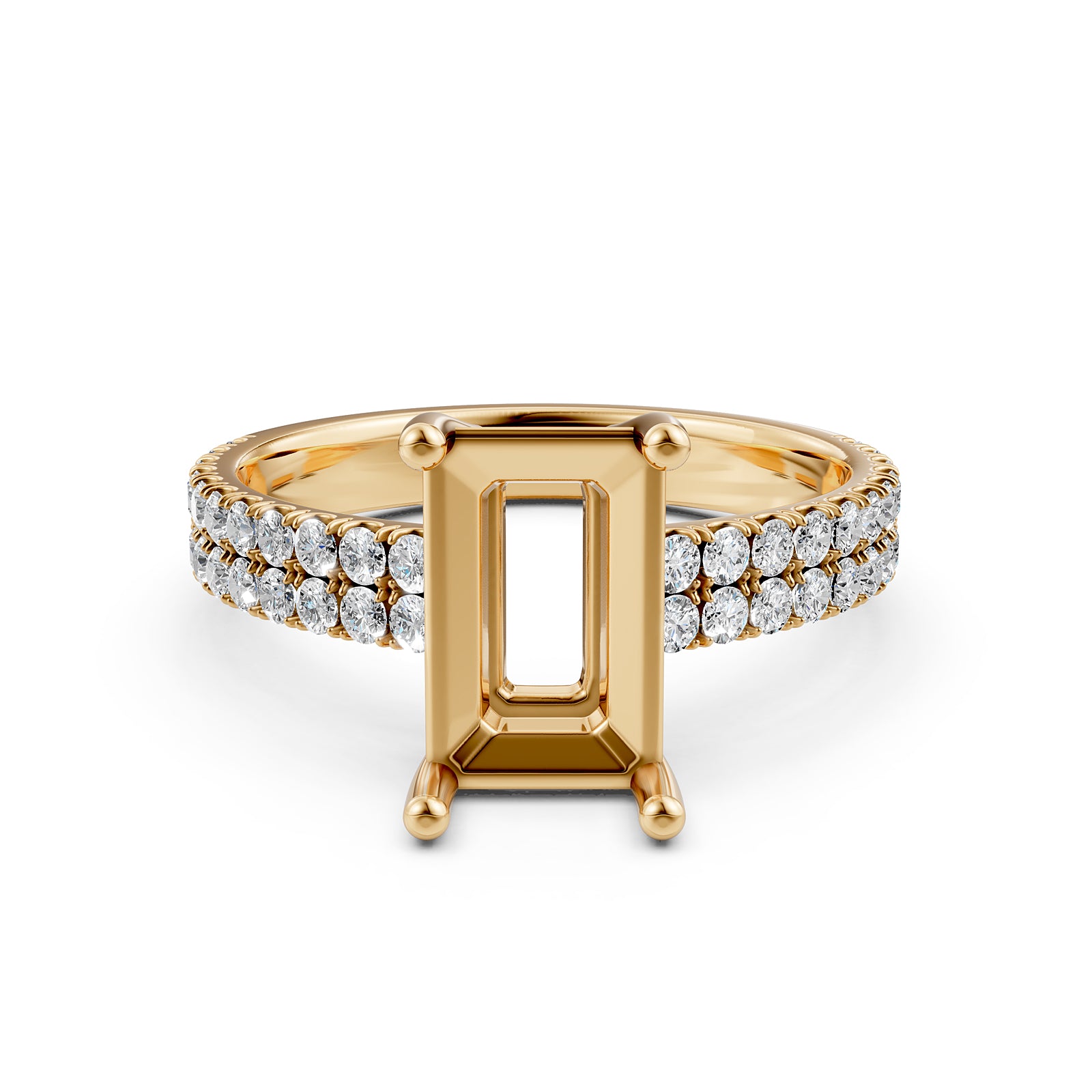 U Shape Prong Setting Lab Grown Diamond Engagement Semi Mount Ring 0.50 Ct.