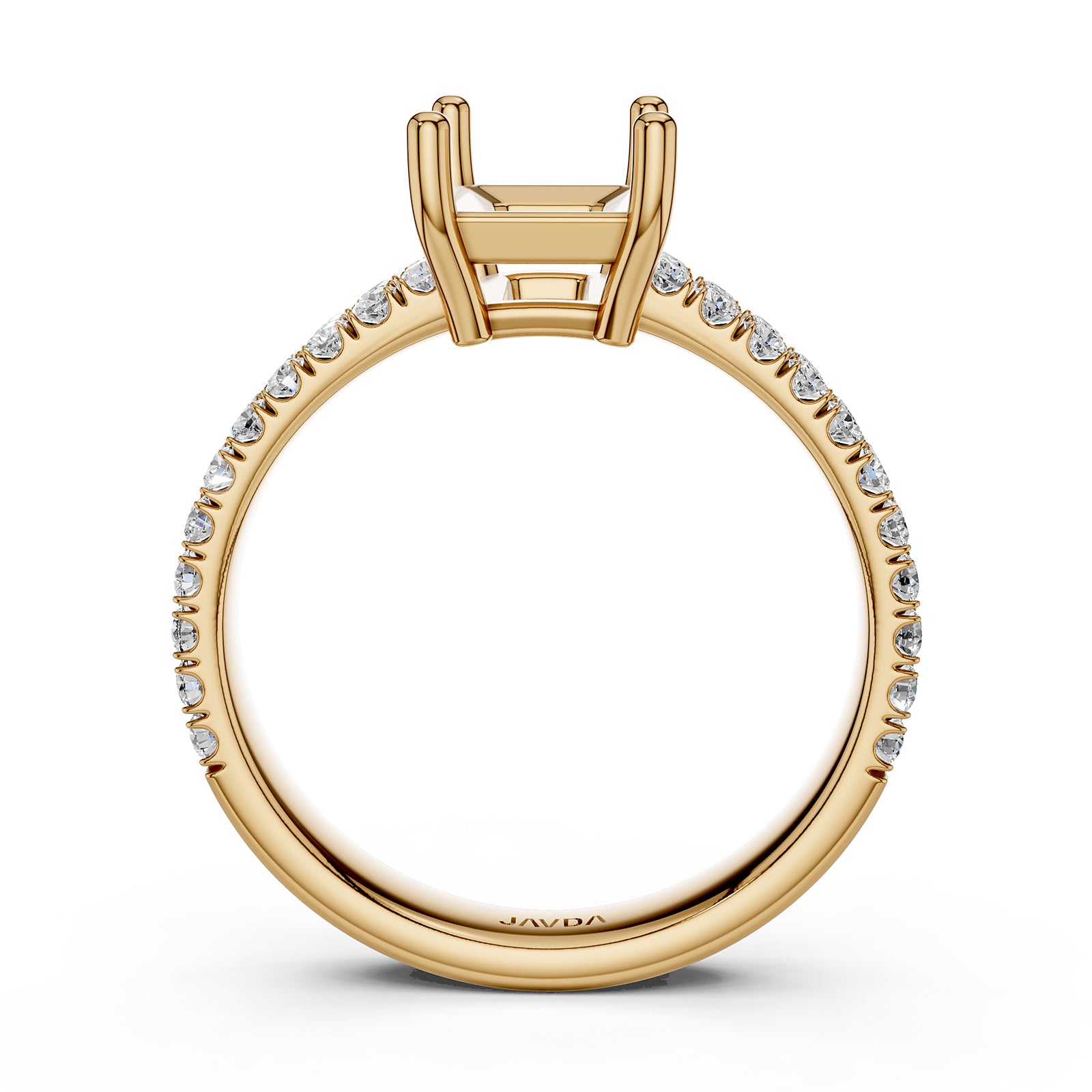 U Shape Prong Setting Lab Grown Diamond Engagement Semi Mount Ring 0.50 Ct.