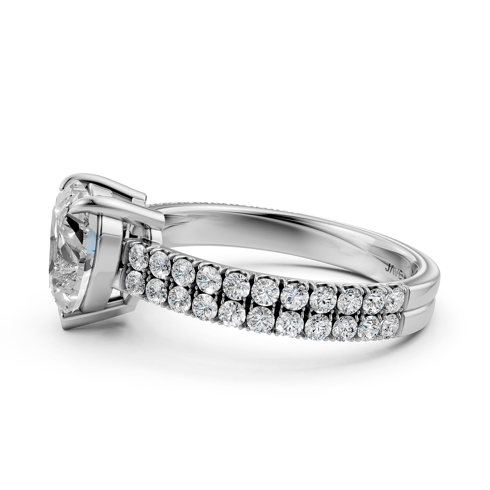 U Shape Prong Setting Lab Grown Diamond Engagement Ring IGI Certified 1.75 Ctw.