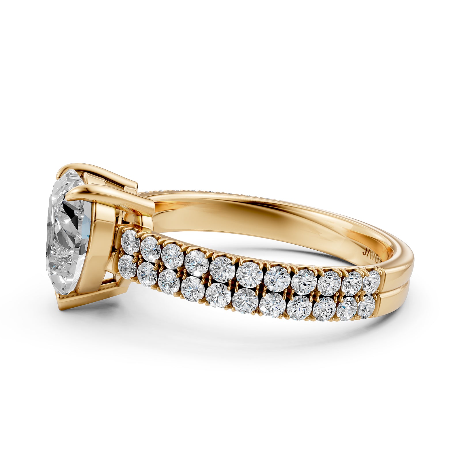 U Shape Prong Setting Lab Grown Diamond Engagement Ring IGI Certified 1.75 Ctw.