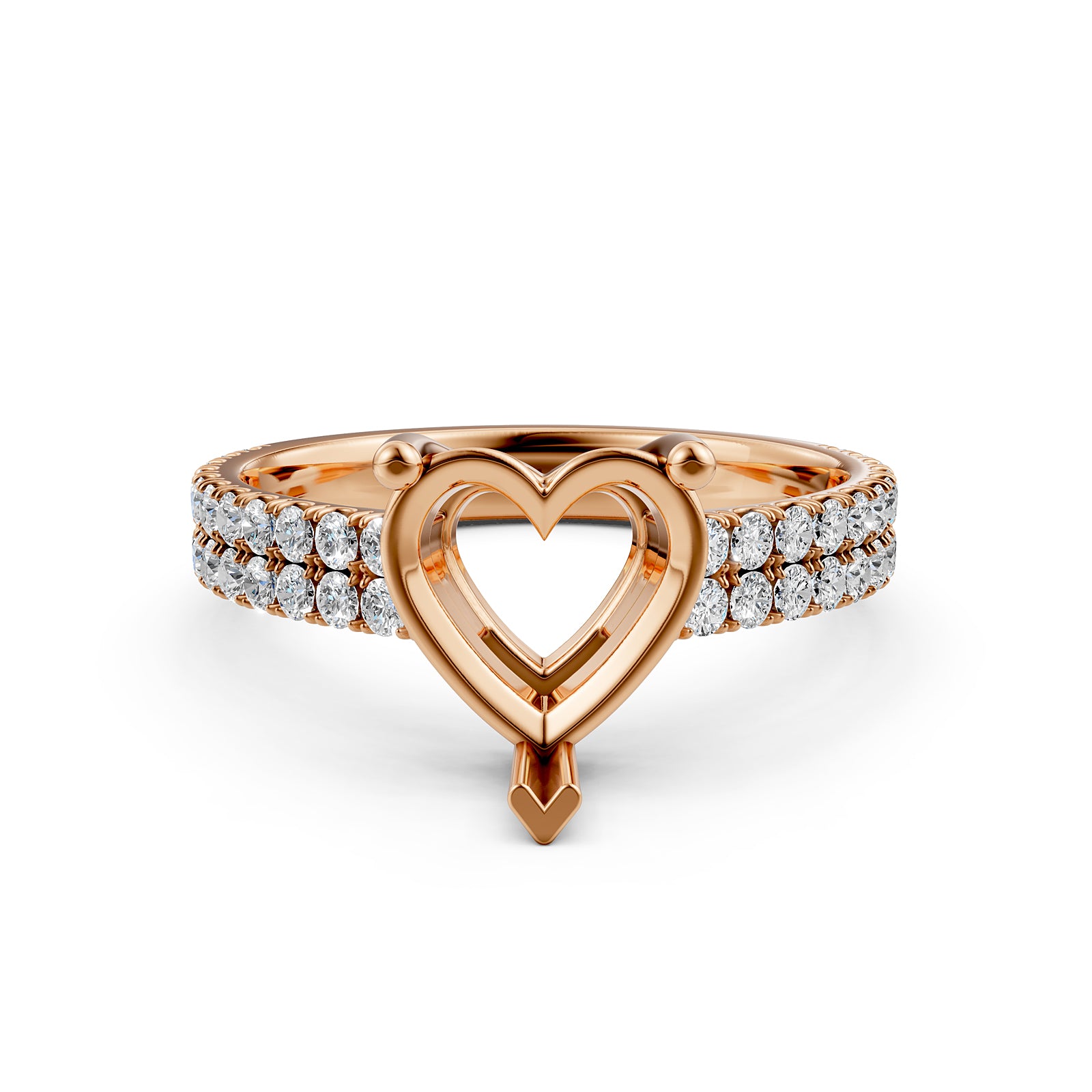 U Shape Prong Setting Lab Grown Diamond Engagement Semi Mount Ring 0.50 Ct.