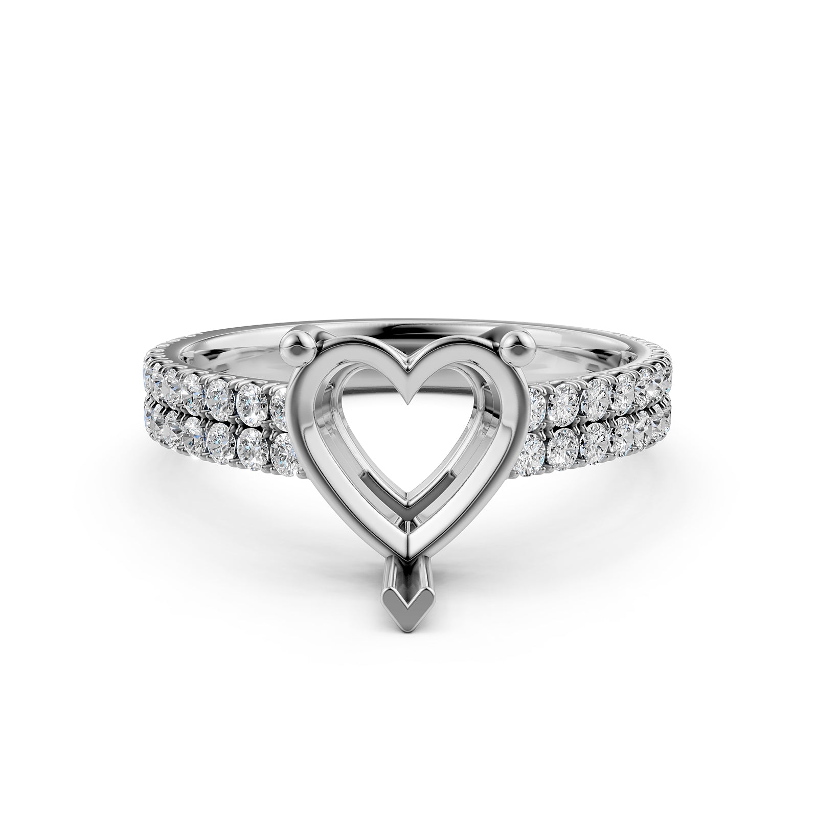 U Shape Prong Setting Lab Grown Diamond Engagement Semi Mount Ring 0.50 Ct.