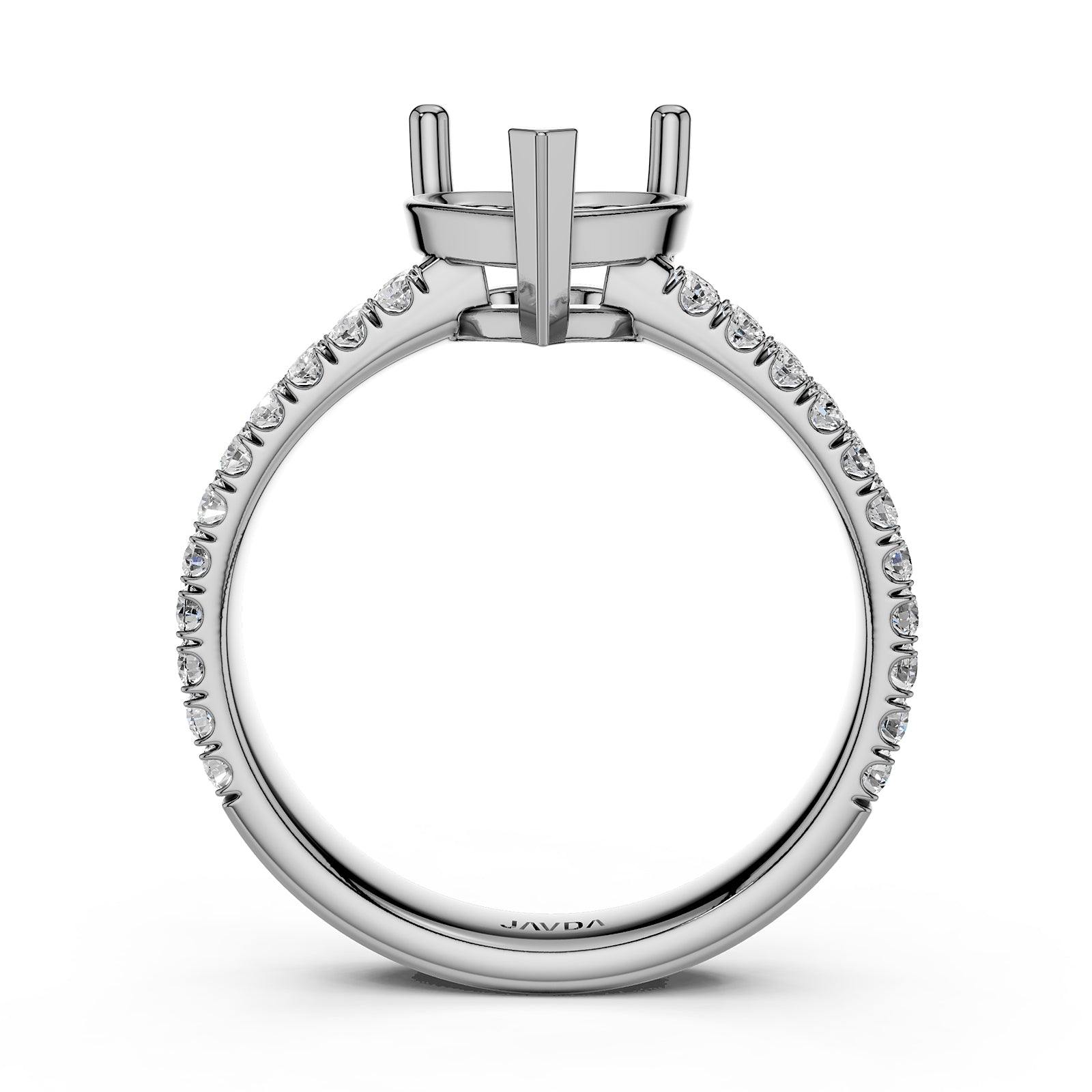 U Shape Prong Setting Lab Grown Diamond Engagement Semi Mount Ring 0.50 Ct.