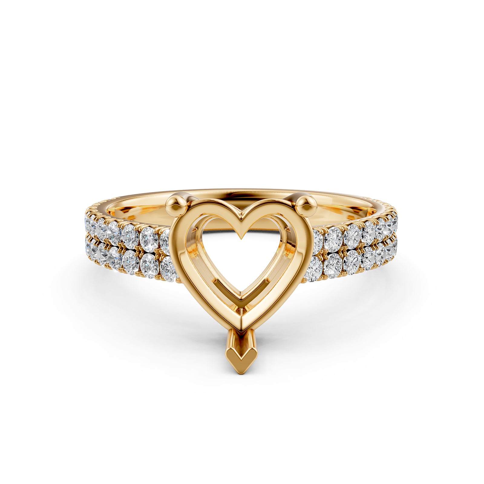 U Shape Prong Setting Lab Grown Diamond Engagement Semi Mount Ring 0.50 Ct.